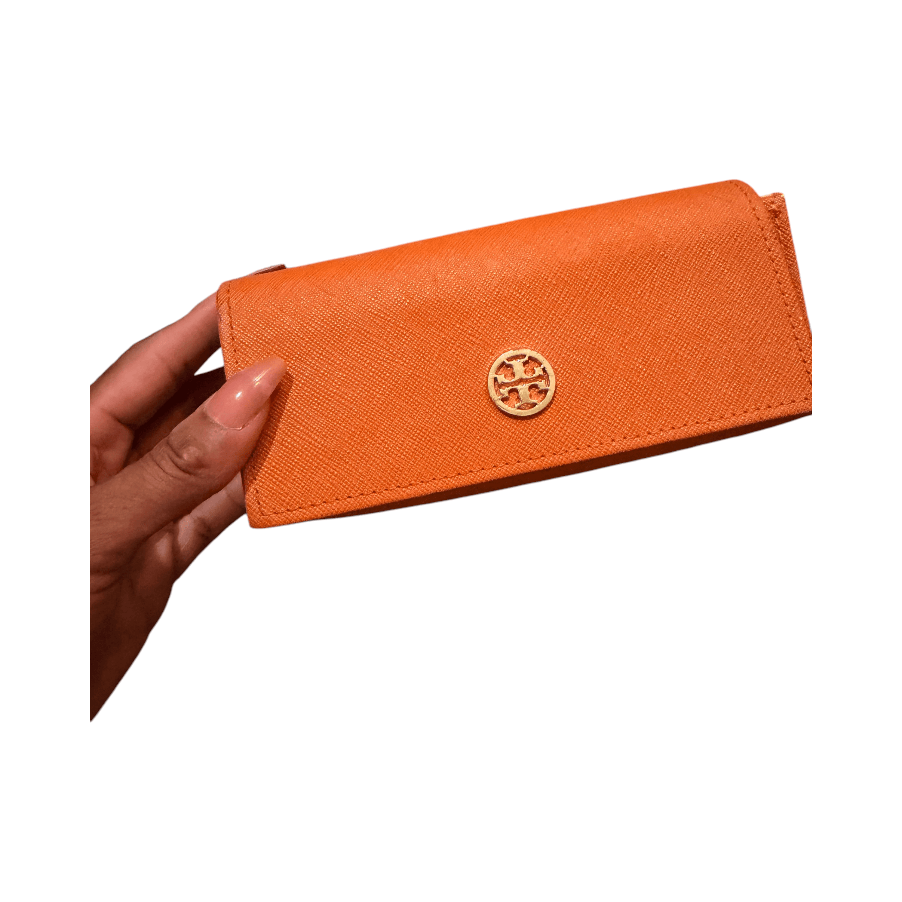 Tory Burch Authentic Eyewear  | Orange Glasses case with Gold Emblem