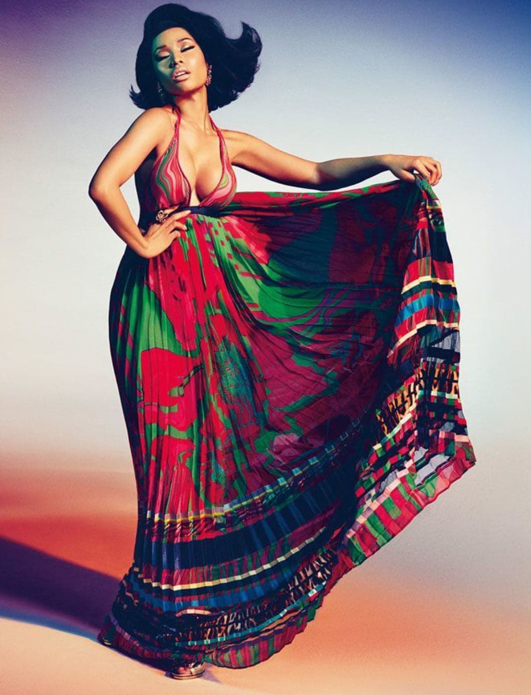 Roberto Cavalli 2015 Multi Color Maxi Long Halter Dress Size IT40 - Thumbnail 11