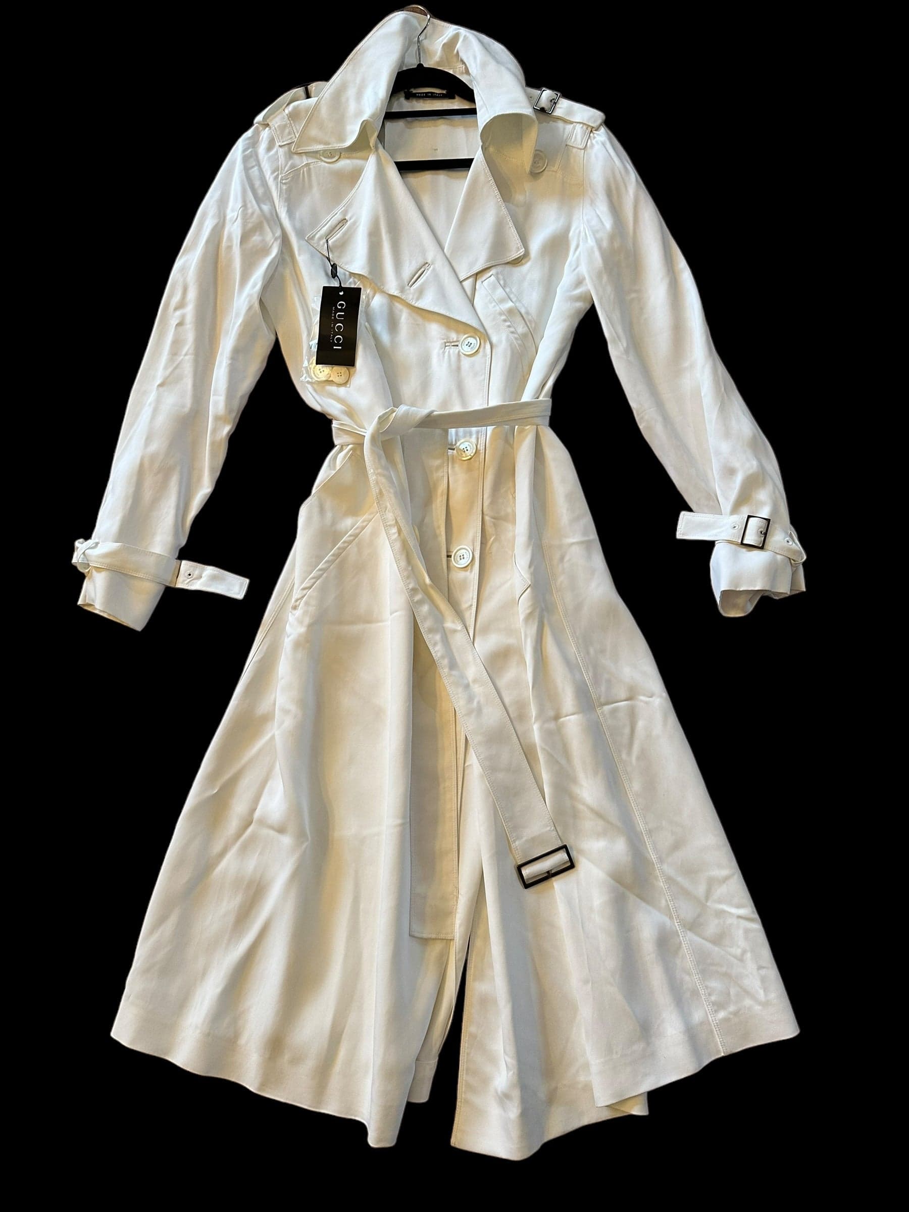 Gucci by Tom Ford White Trench Coat NWT 2002/2003 Size IT44 - IT44 - Thumbnail 6