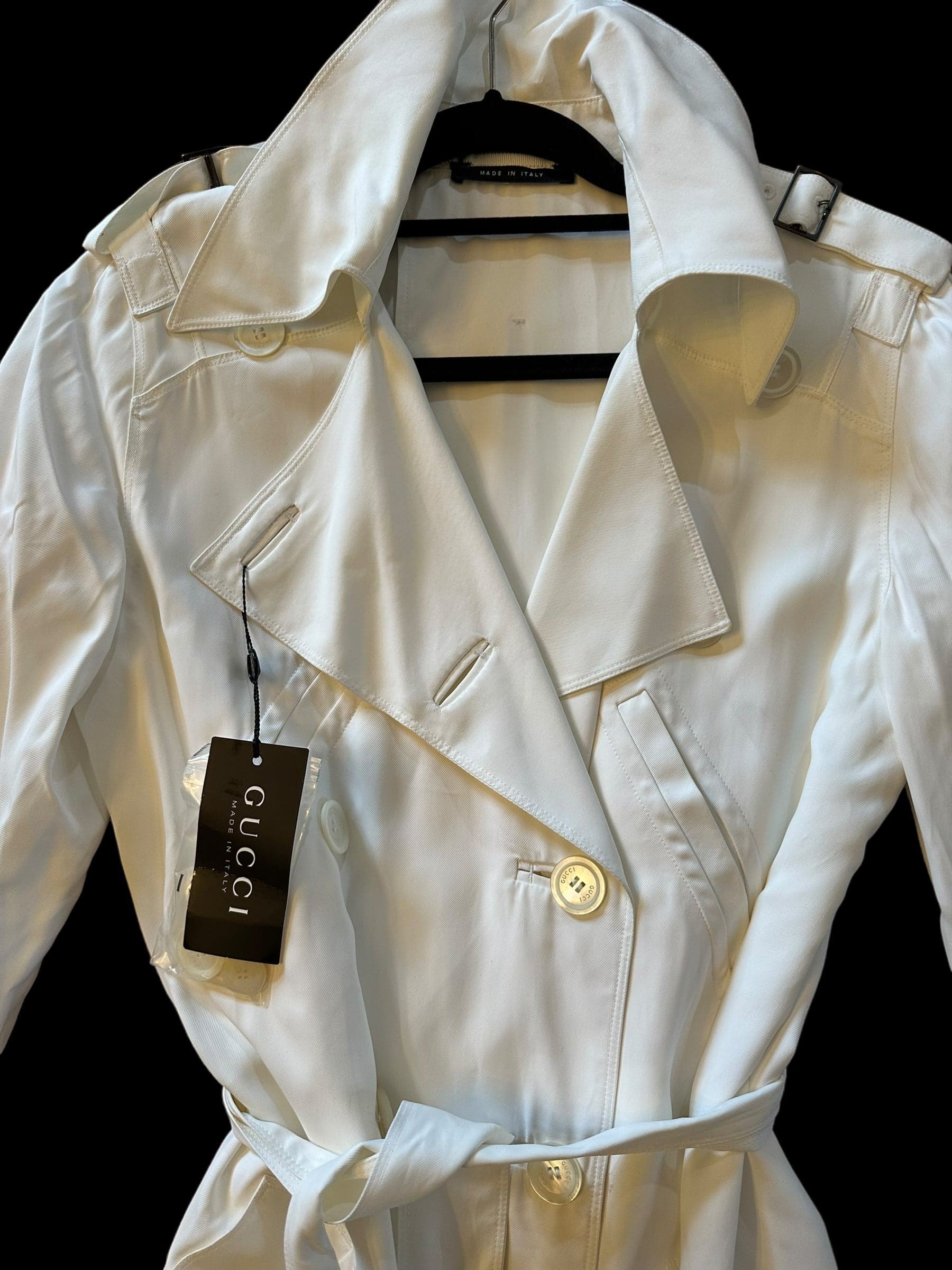 Gucci by Tom Ford White Trench Coat NWT 2002/2003 Size IT44 - IT44 - Thumbnail 5