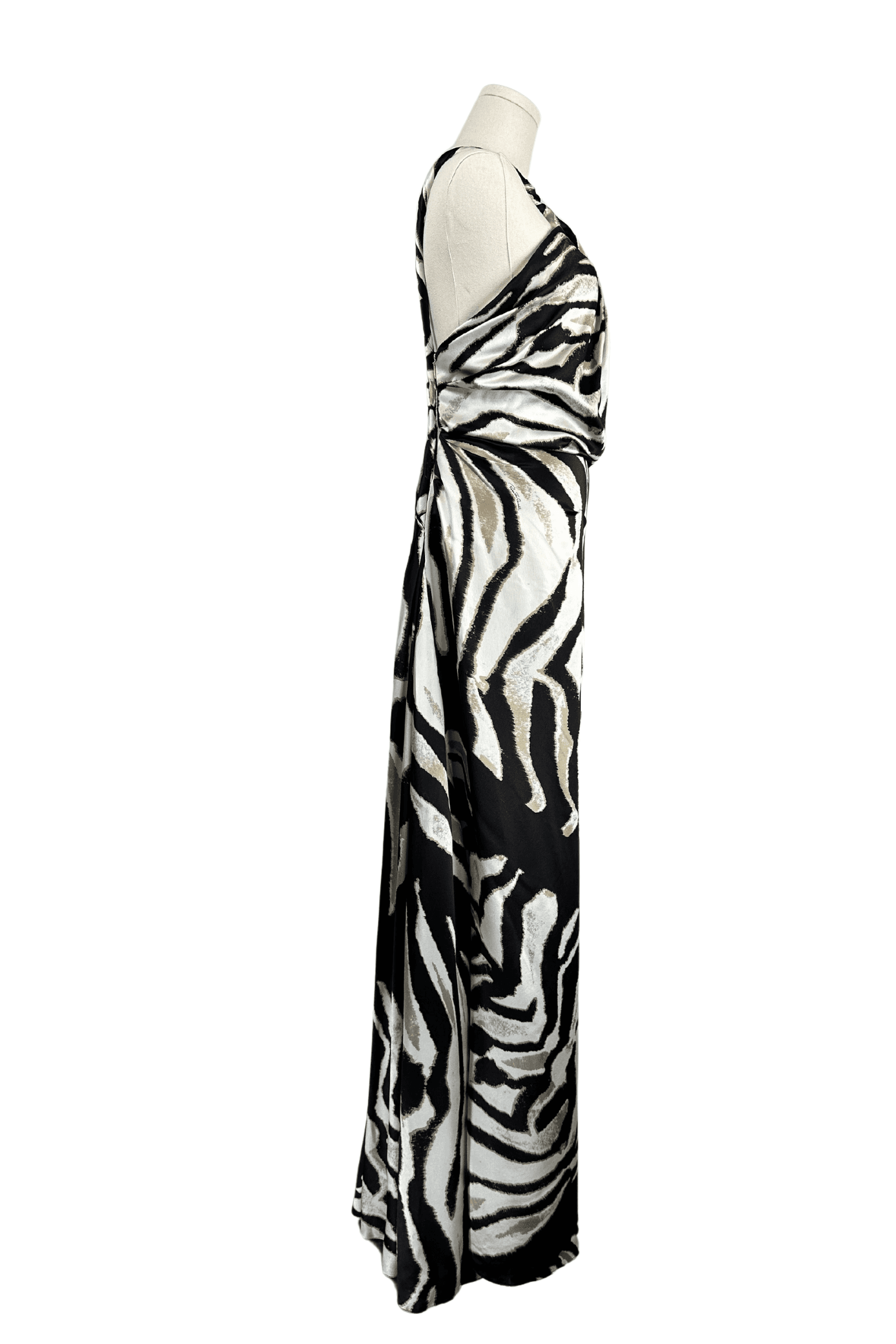 Roberto Cavalli Zebra Print Silk Maxi Dress Size IT38 - Thumbnail 7