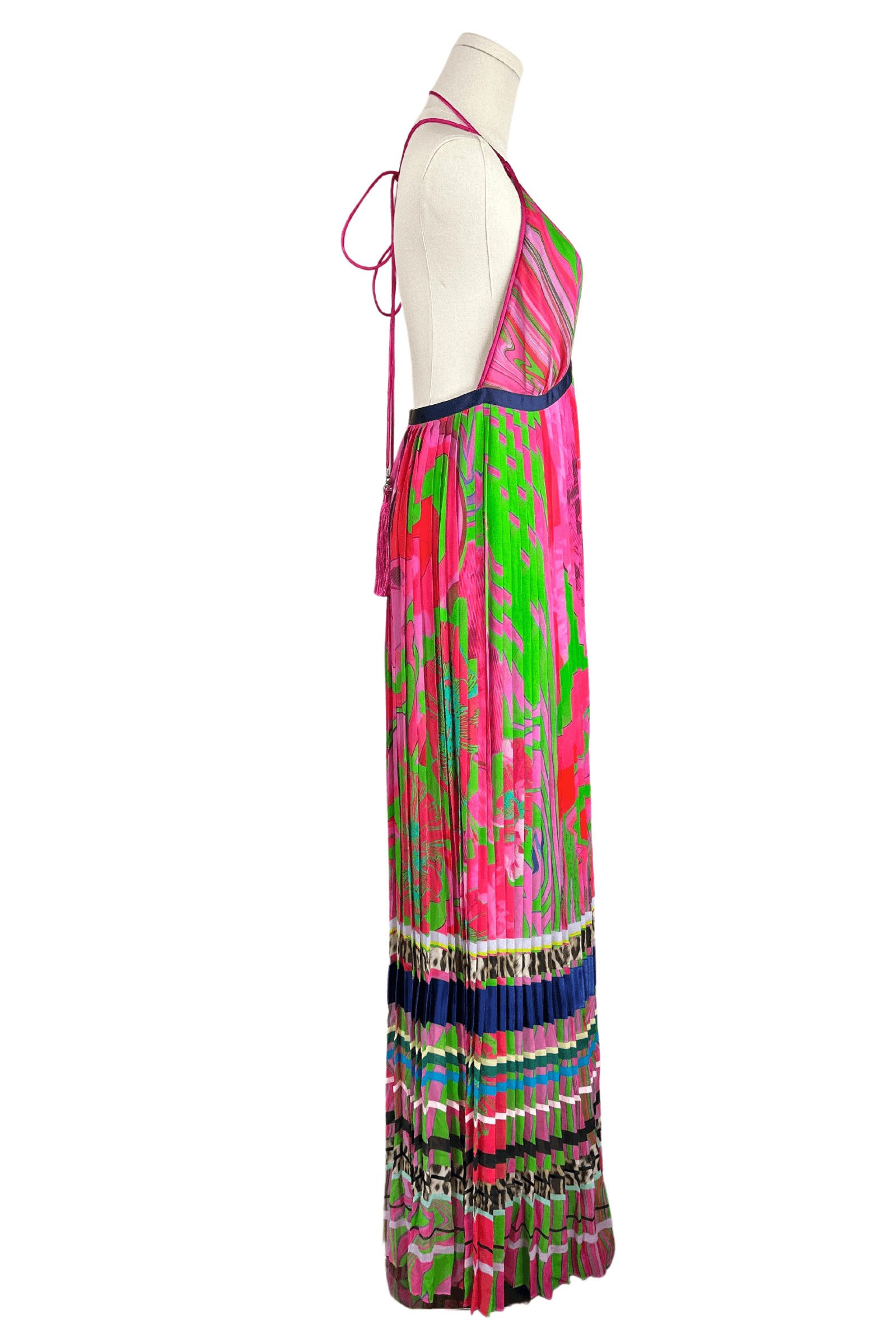 Roberto Cavalli 2015 Multi Color Maxi Long Halter Dress Size IT40 - Thumbnail 7