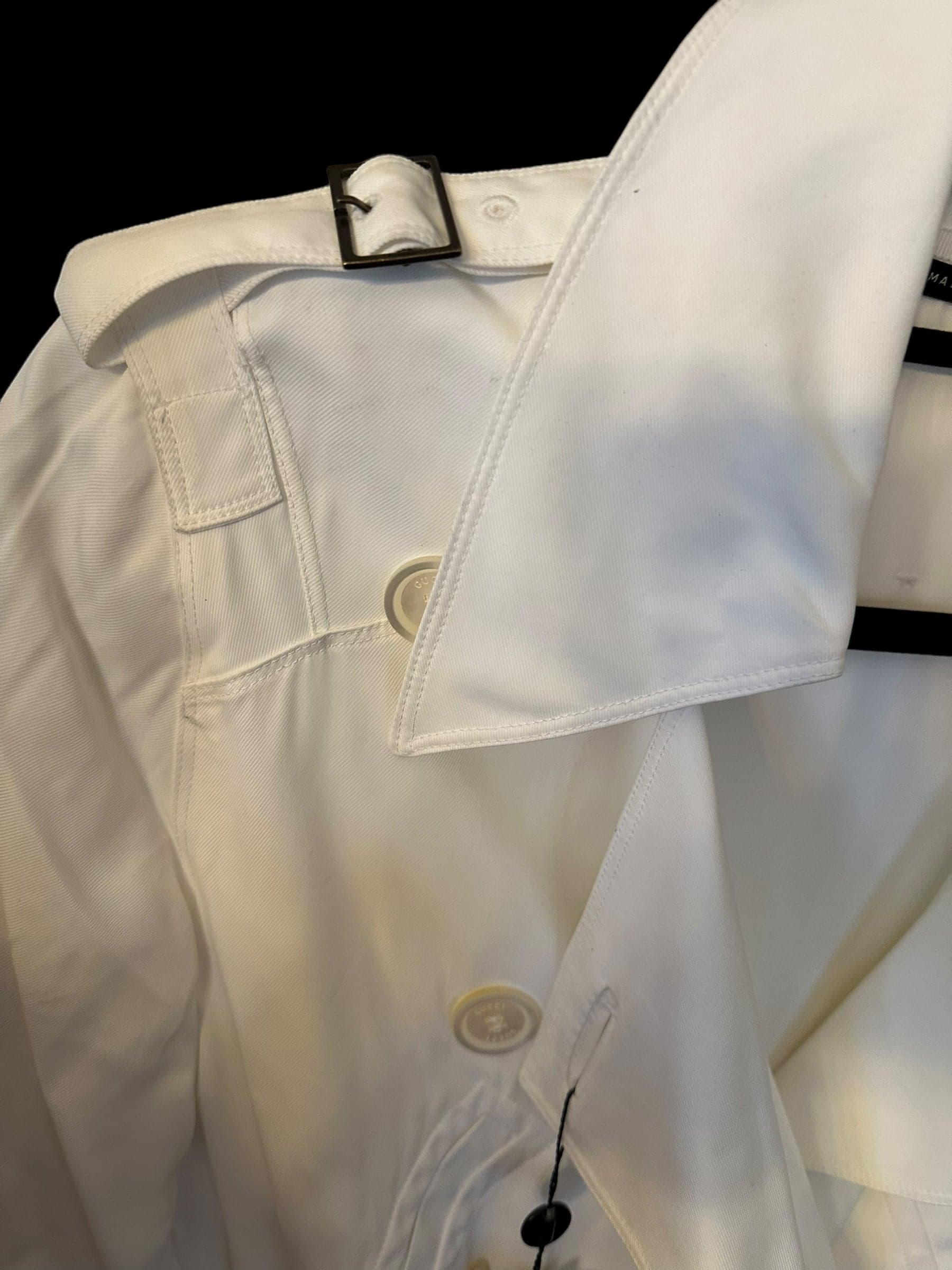 Gucci by Tom Ford White Trench Coat NWT 2002/2003 Size IT44 - IT44 - Thumbnail 3
