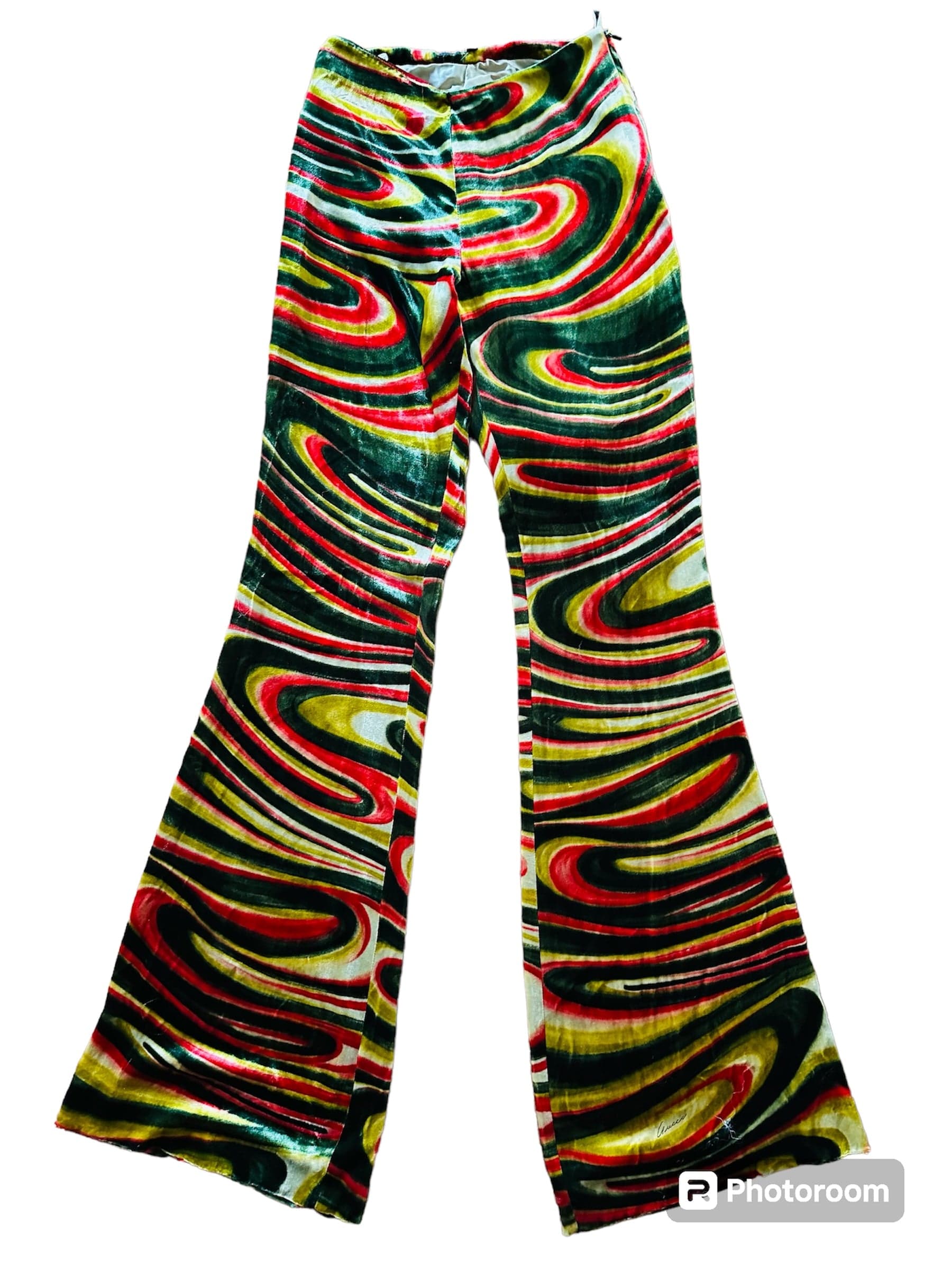 Gucci Tom Ford velvet pyschedelic pant trousers 1999 runway swirl I 40 run small - Thumbnail 4