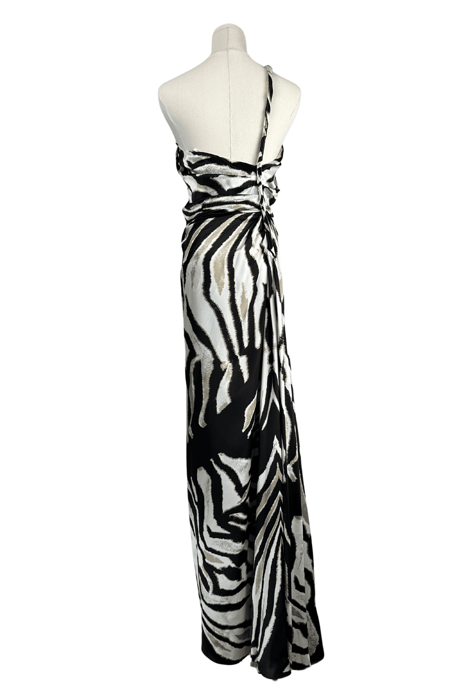 Roberto Cavalli Zebra Print Silk Maxi Dress Size IT38 - Thumbnail 6