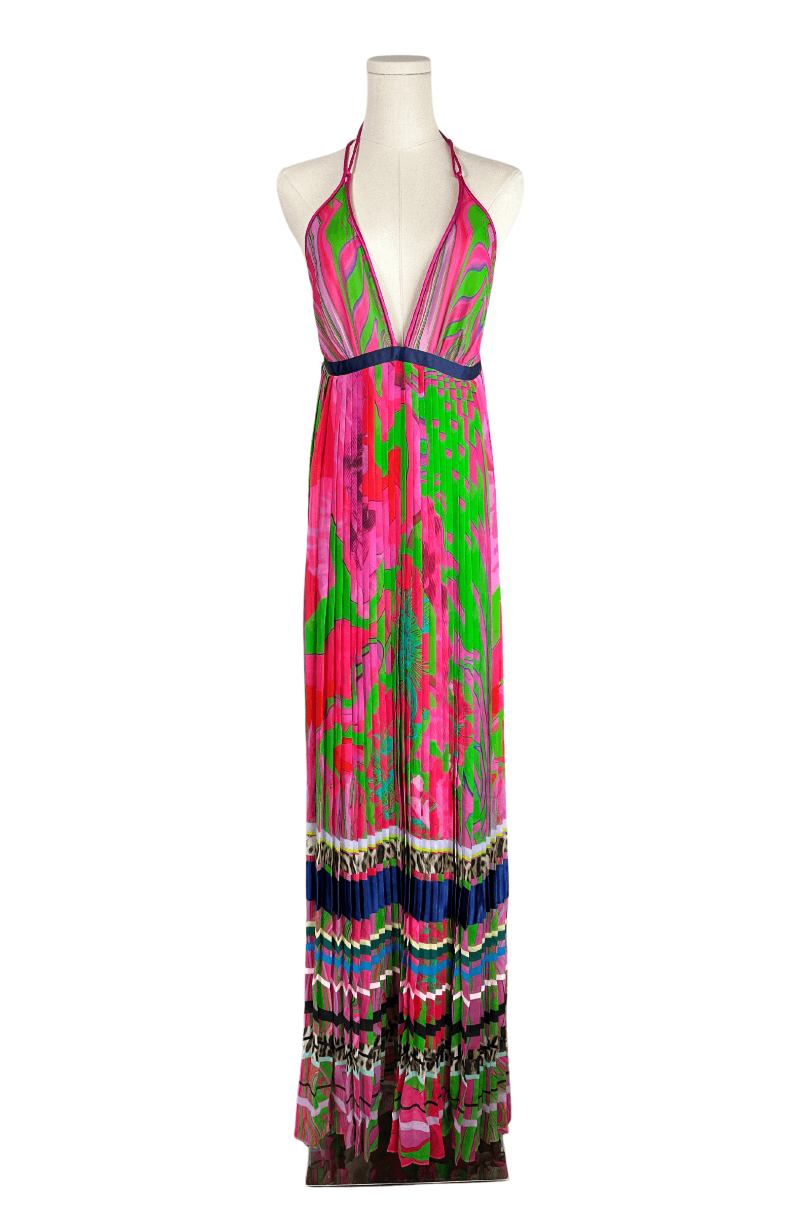 Roberto Cavalli 2015 Multi Color Maxi Long Halter Dress Size IT40 - Thumbnail 6