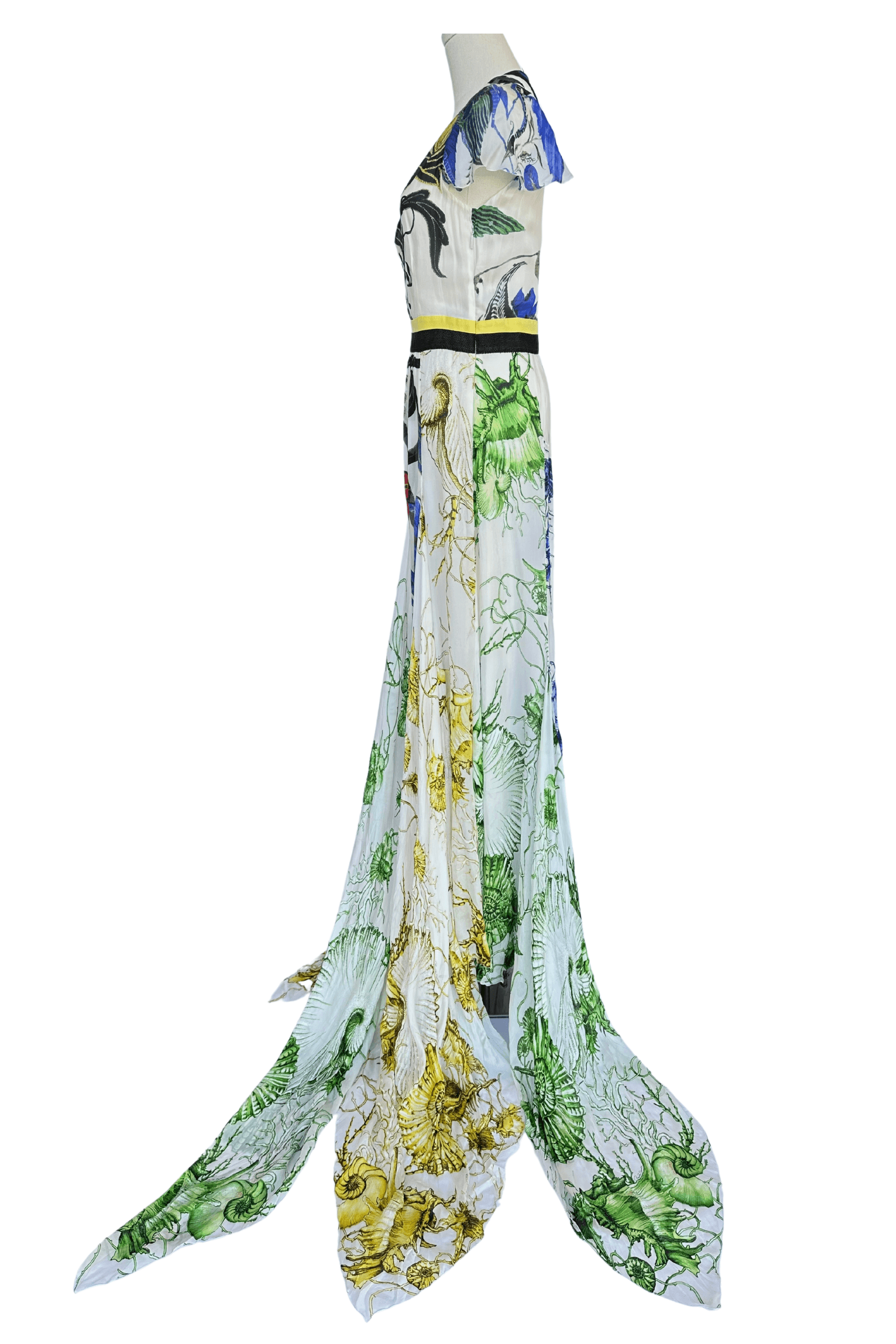 Roberto Cavalli Silk Gown Abstract Floral and Shell Print Size IT42 *RARE* - Thumbnail 4