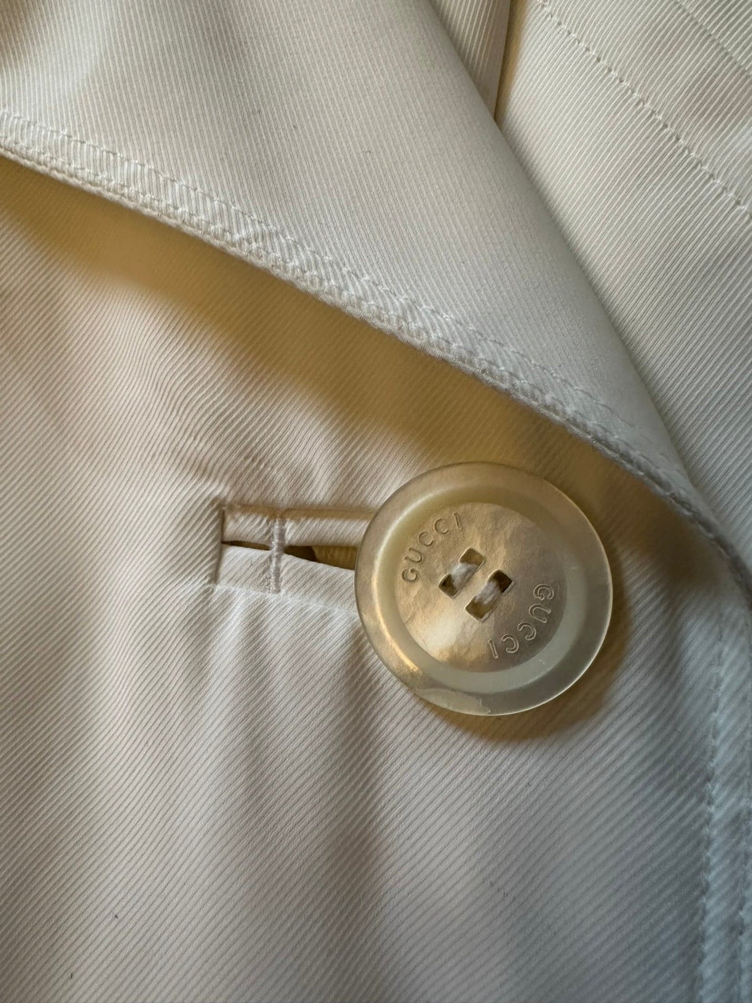 Gucci by Tom Ford White Trench Coat NWT 2002/2003 Size IT44 - IT44 - Thumbnail 2