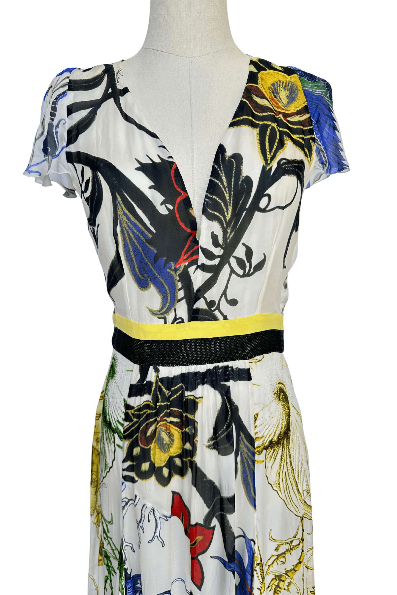 Roberto Cavalli Silk Gown Abstract Floral and Shell Print Size IT42 *RARE* - Thumbnail 2