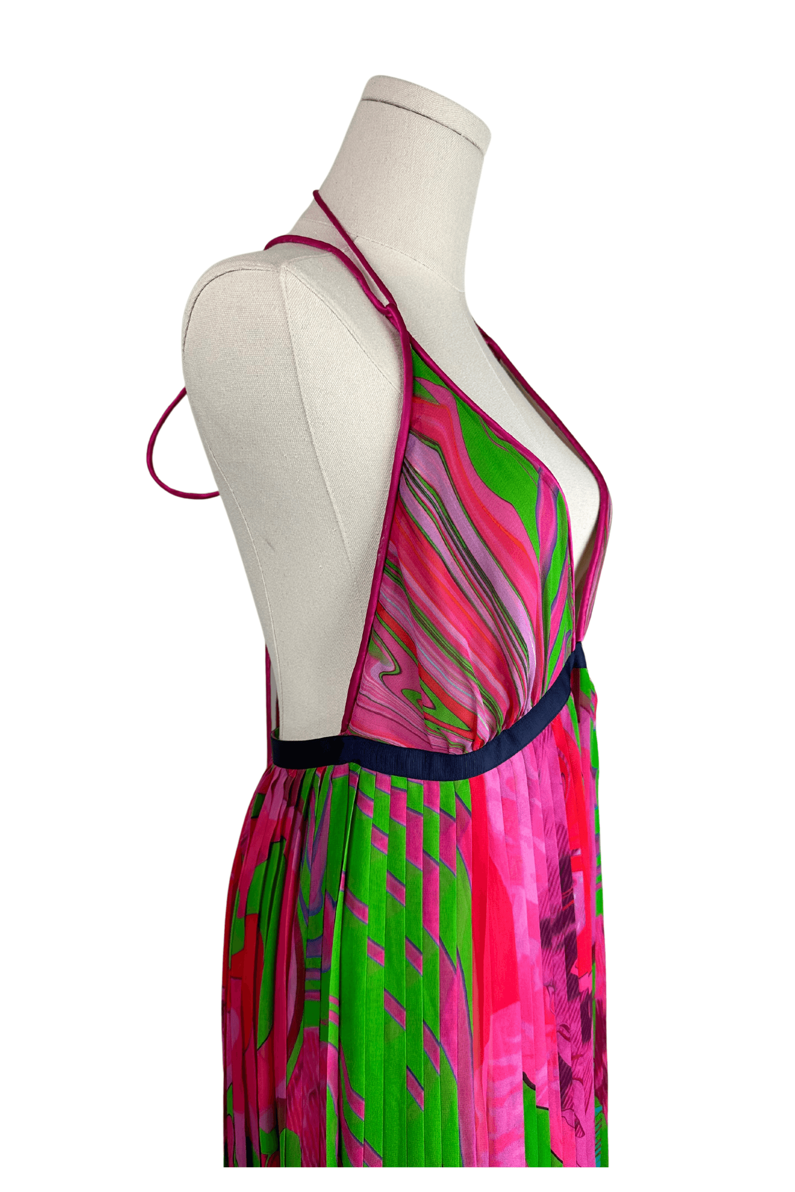 Roberto Cavalli 2015 Multi Color Maxi Long Halter Dress Size IT40 - Thumbnail 9