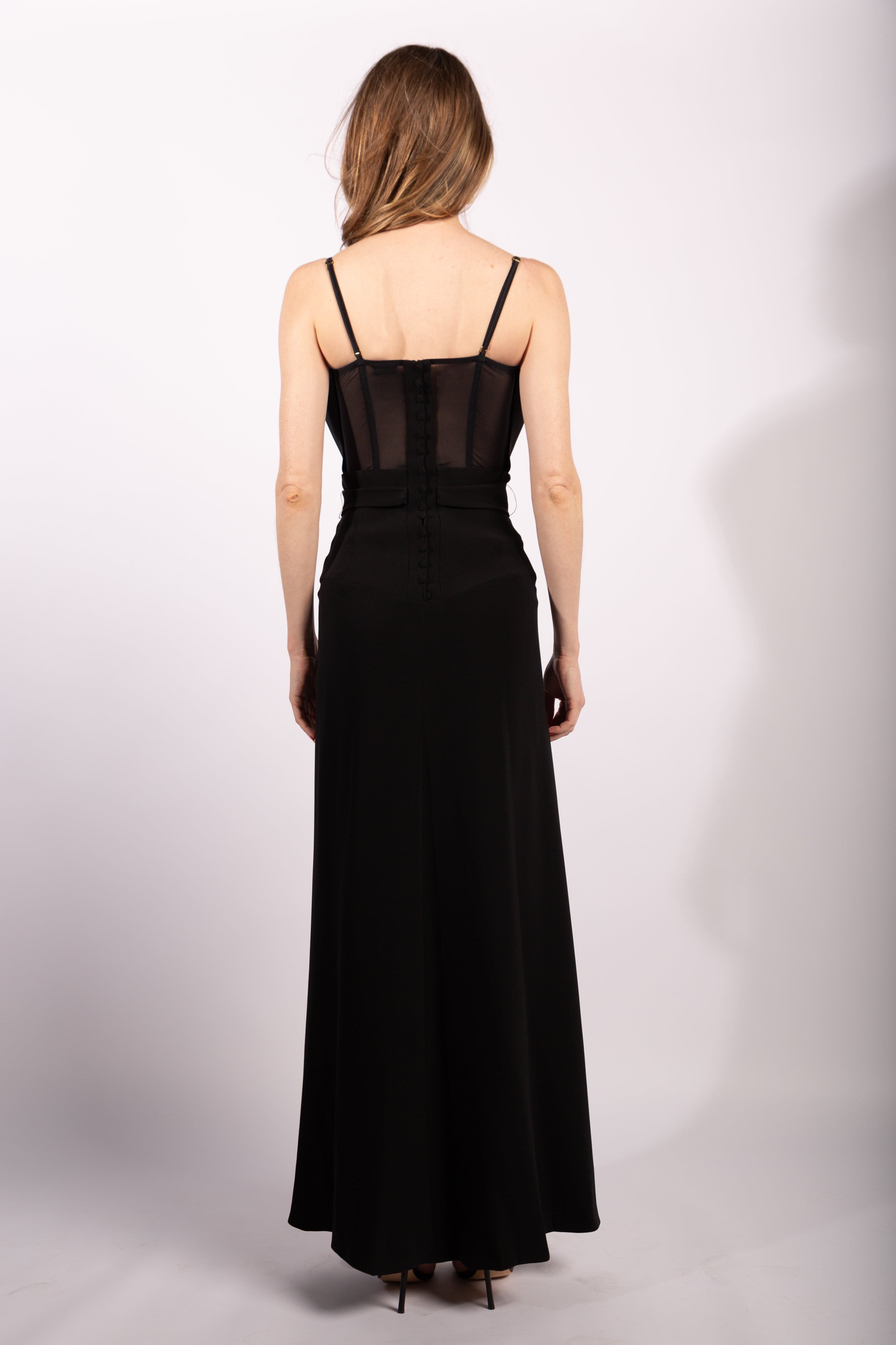 La Perla Black Origami Peekaboo Gown Runway 2017, Size US4 - Thumbnail 4