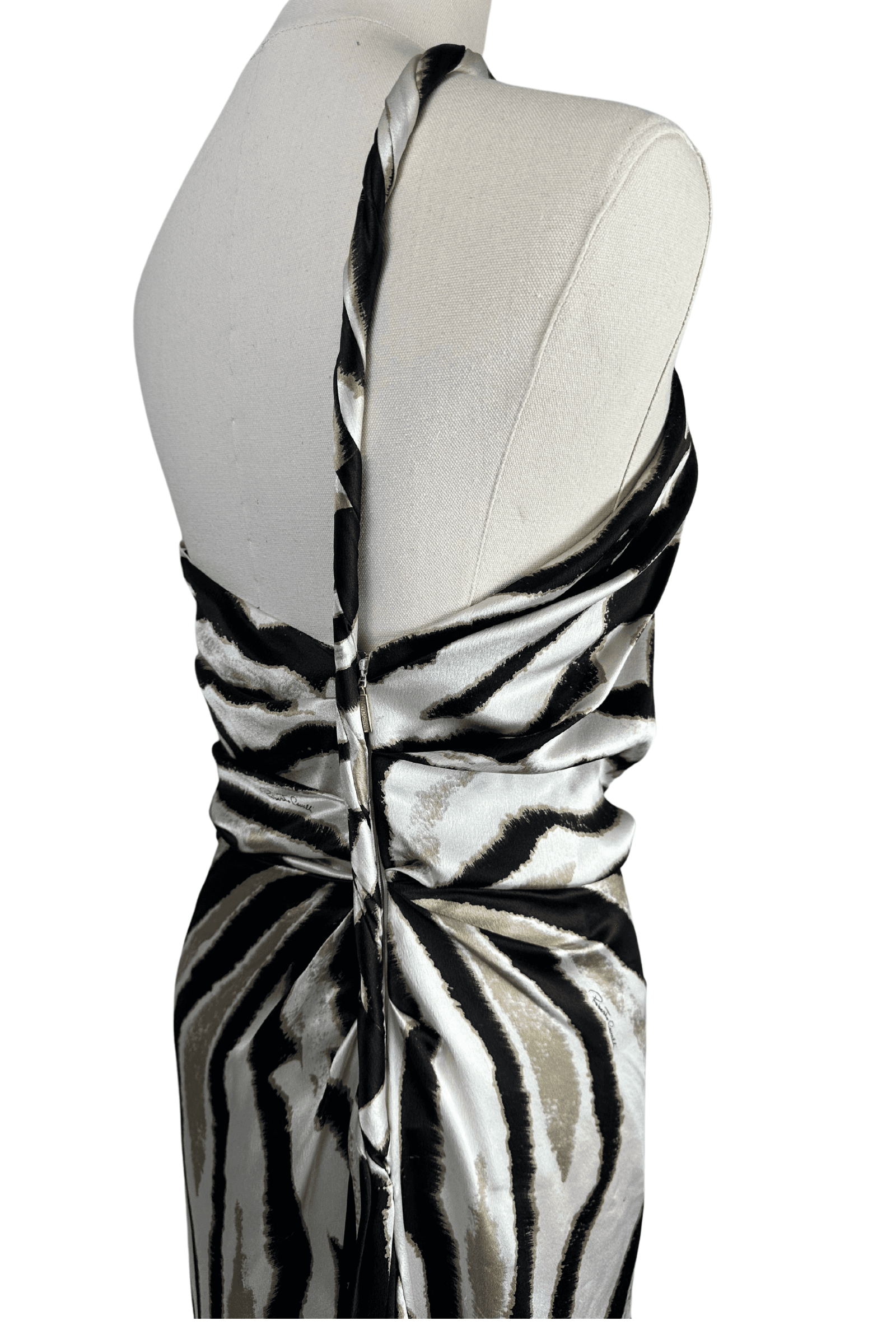 Roberto Cavalli Zebra Print Silk Maxi Dress Size IT38 - Thumbnail 5