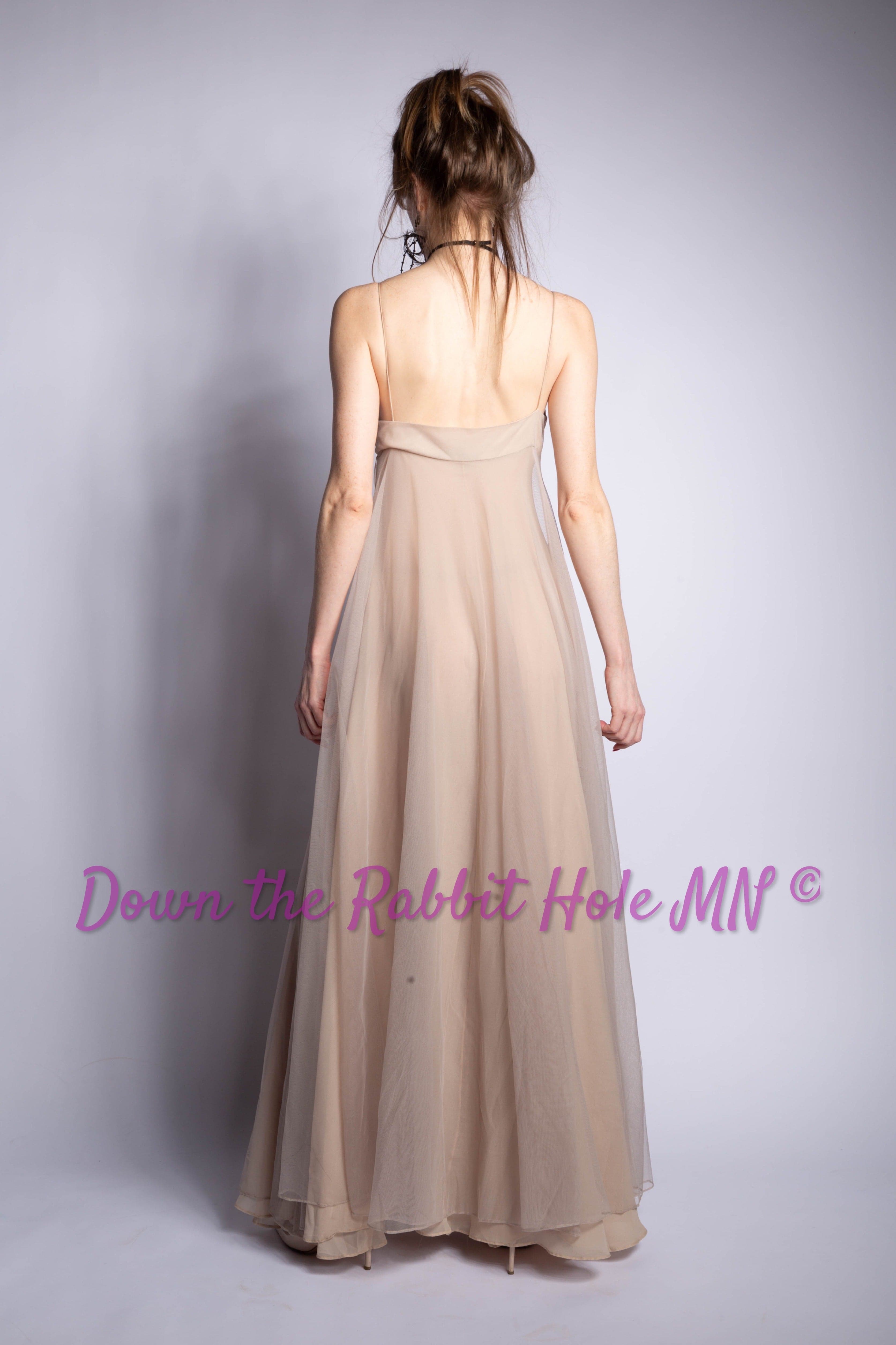 Gucci by Tom Ford 1998 Runway Champagne Tulle Gown Size IT38 - IT38 - Thumbnail 3