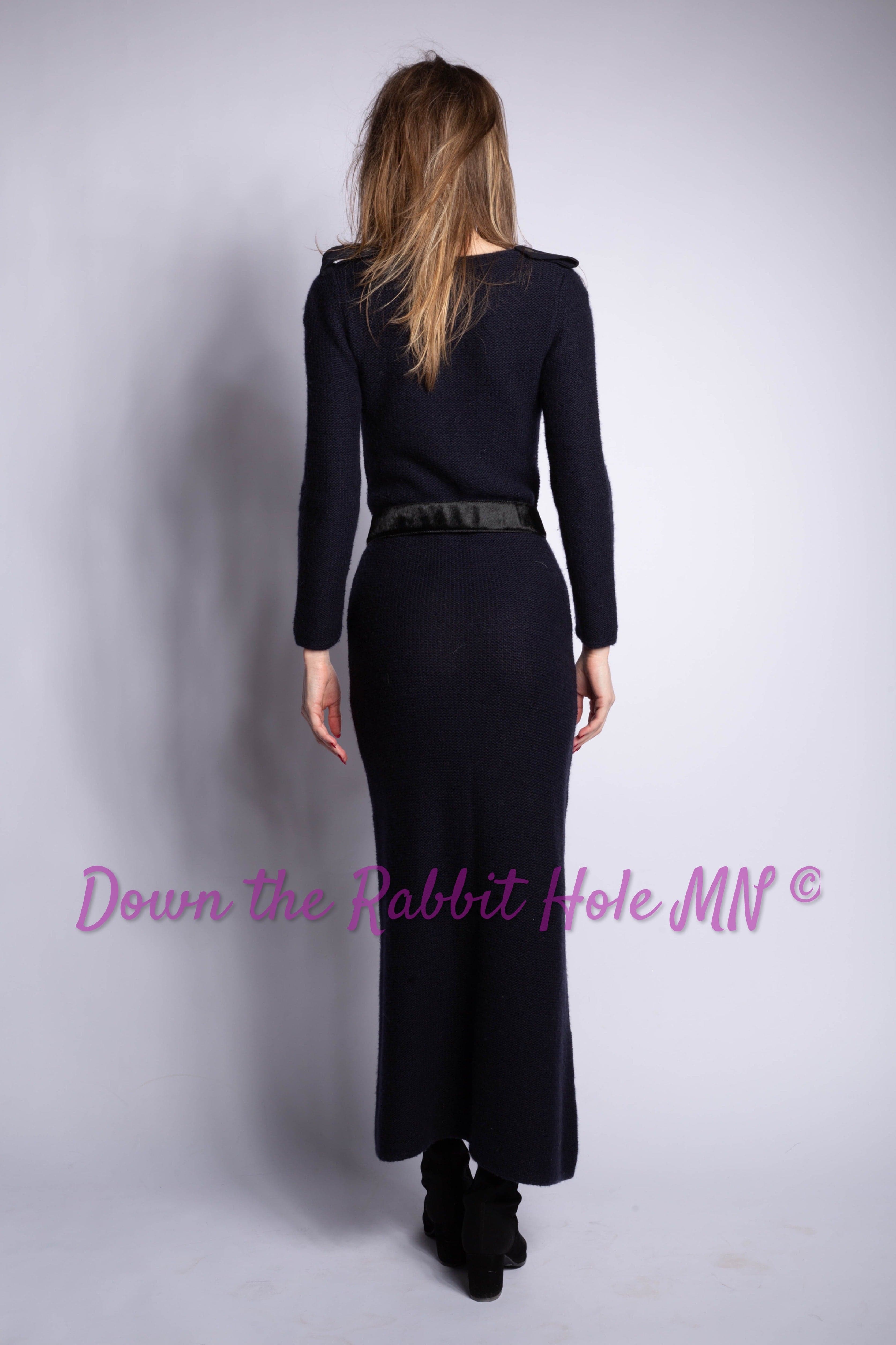 Gucci Tom Ford 1996 cashmere plunge epaulet maxi dress size L fits many - Thumbnail 10