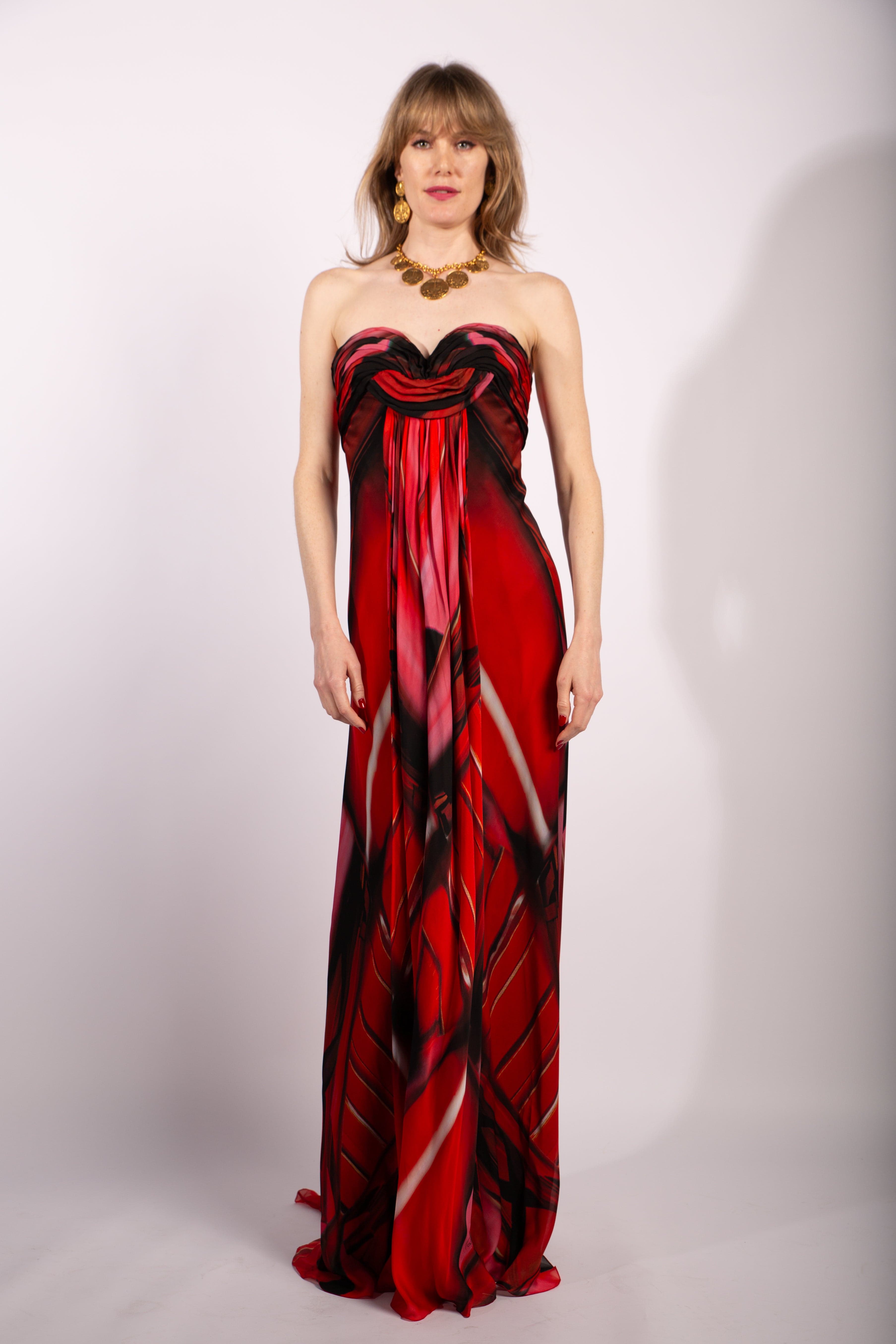 Roberto Cavalli Silk Alice Gown Size IT44 - Thumbnail 2