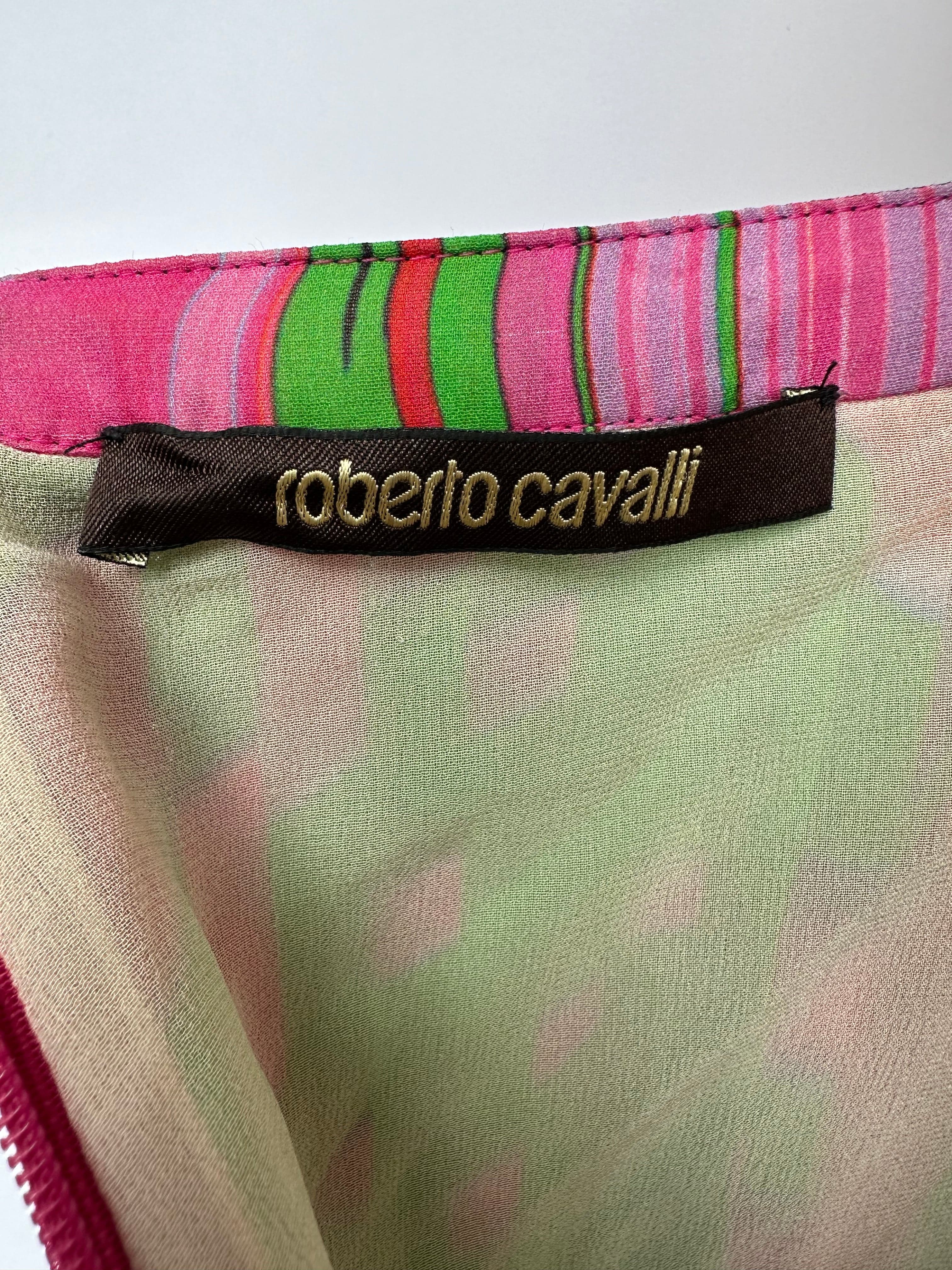 Roberto Cavalli 2015 Multi Color Maxi Long Halter Dress Size IT40 - Thumbnail 10