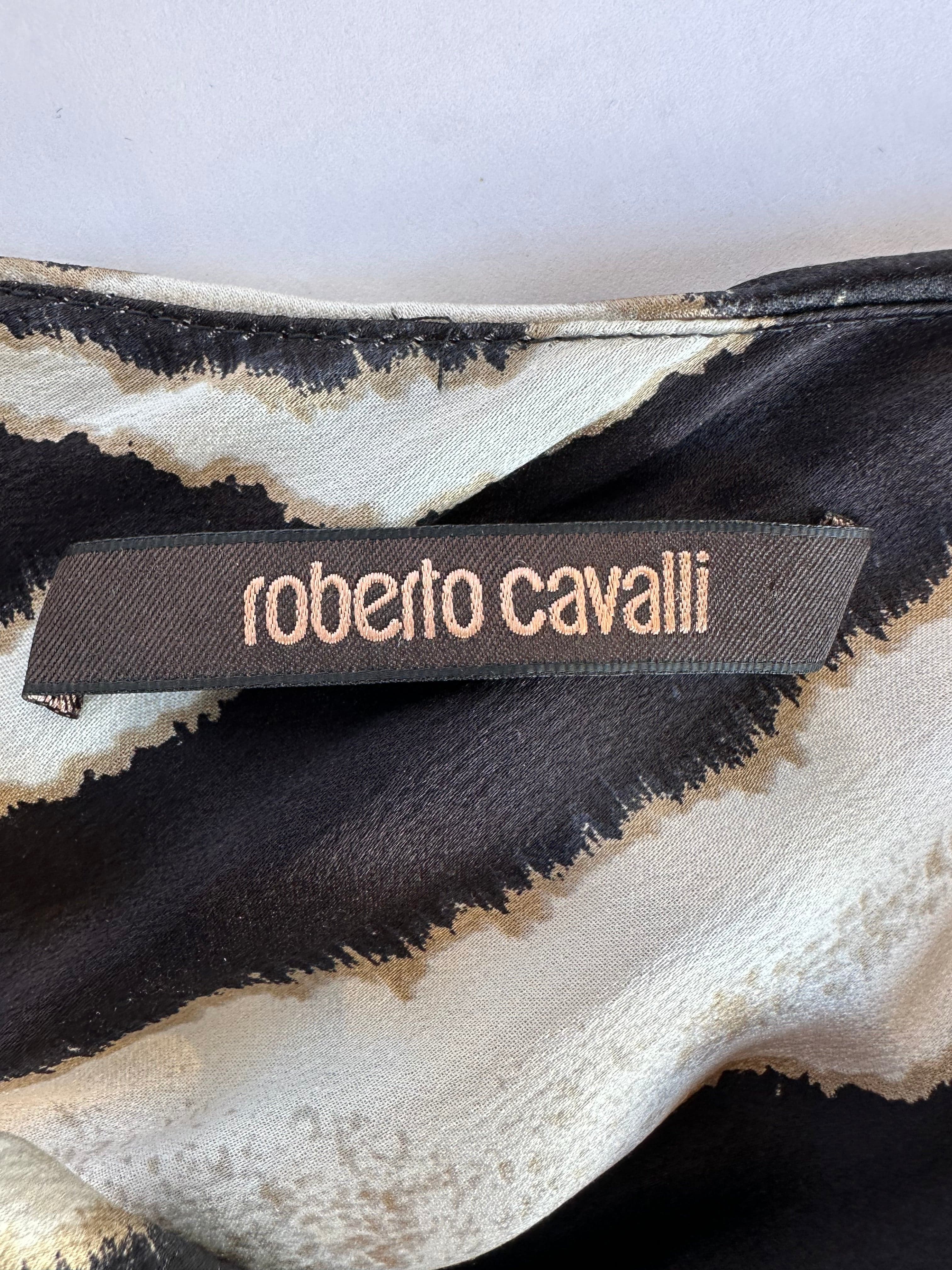 Roberto Cavalli Zebra Print Silk Maxi Dress Size IT38 - Thumbnail 9