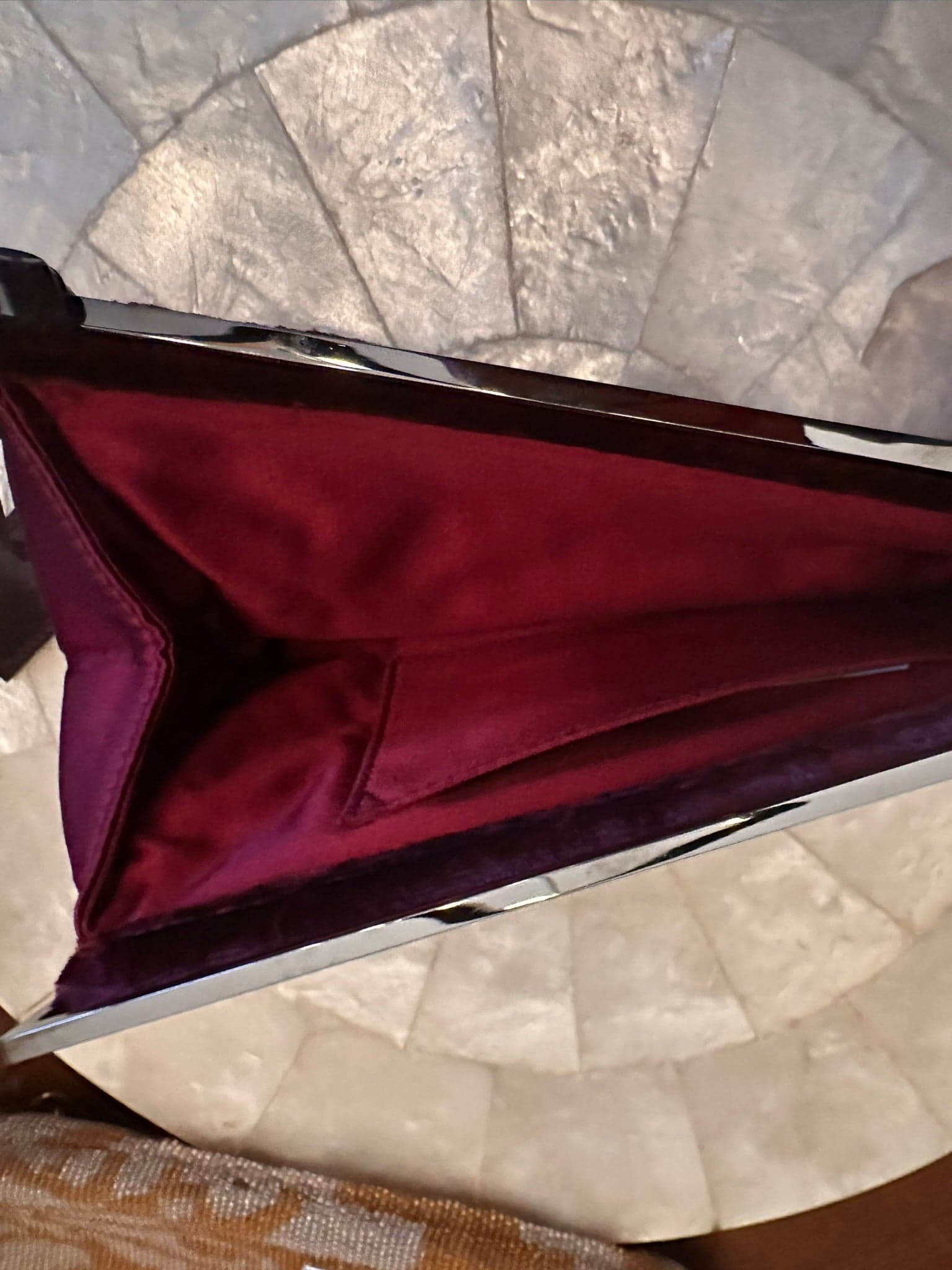 Gucci Tom Ford 1999 red velvet beaded clutch bag - Thumbnail 4
