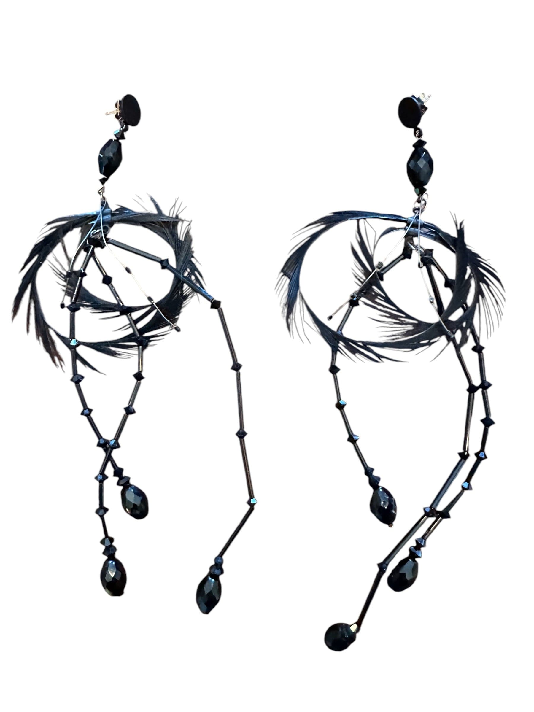 GUCCI TOM FORD 2001 FEATHER BEAD EARRINGS IN BOX - Thumbnail 3
