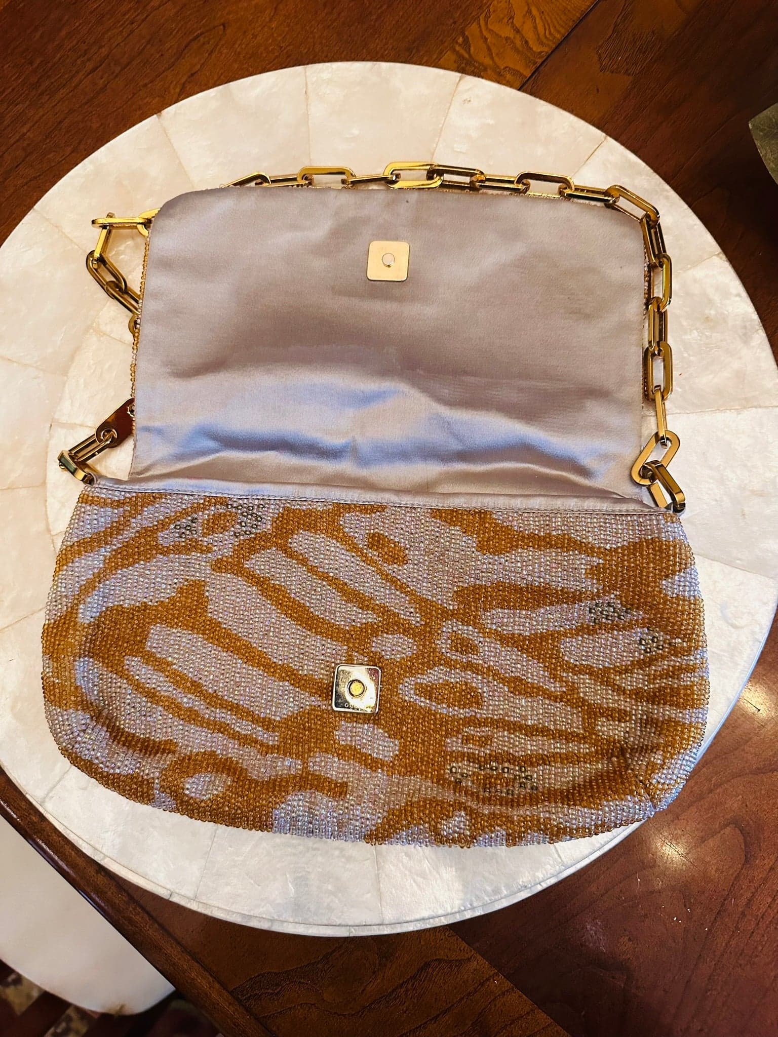 Gucci Tom Ford 2000 ivory gold beaded bag purse - Thumbnail 6
