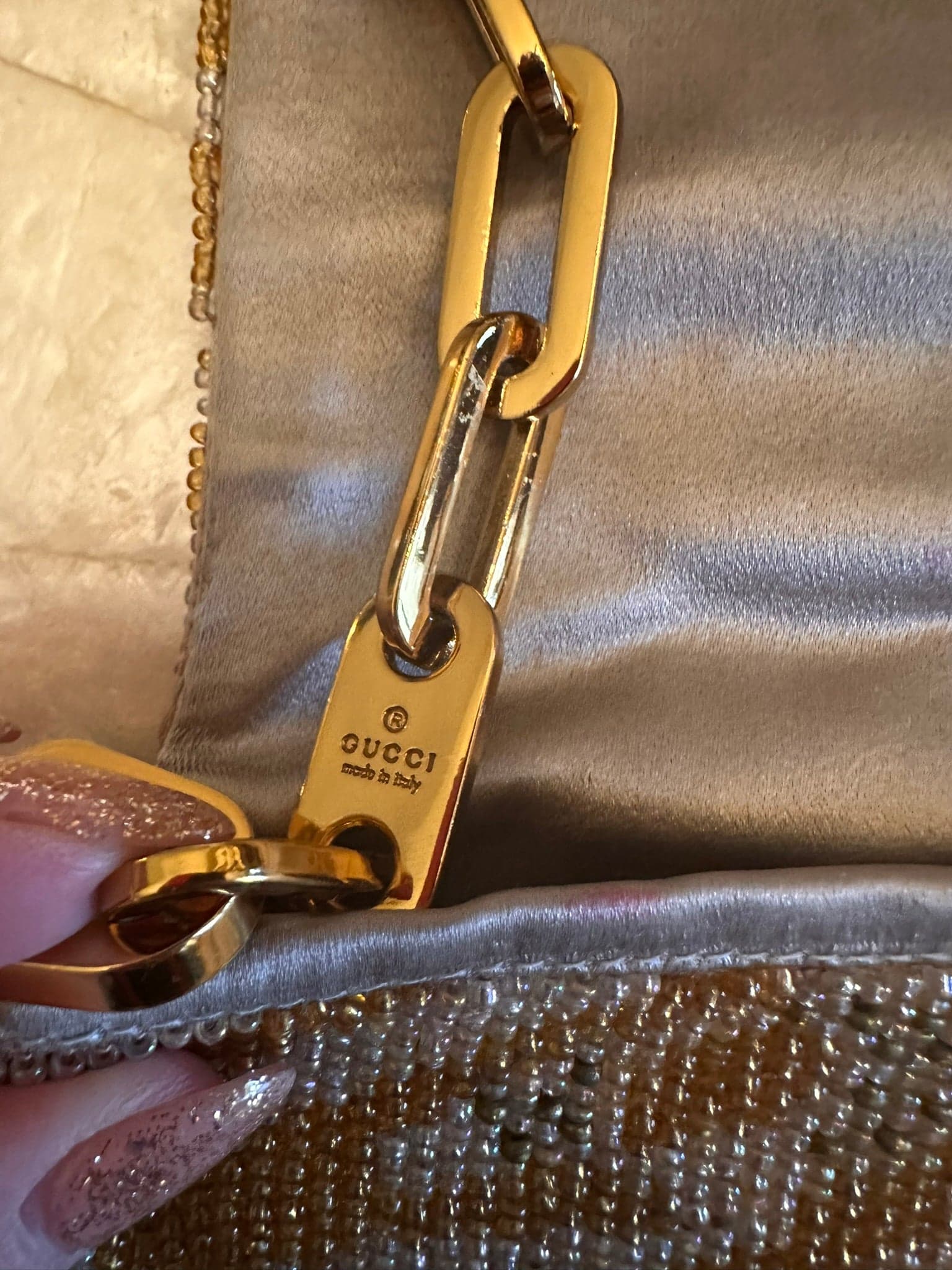 Gucci Tom Ford 2000 ivory gold beaded bag purse - Thumbnail 7