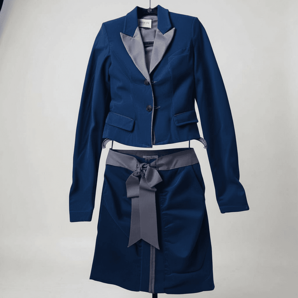 Yves Saint Laurent 2002 blue velvet runway suit Tom Ford F 36