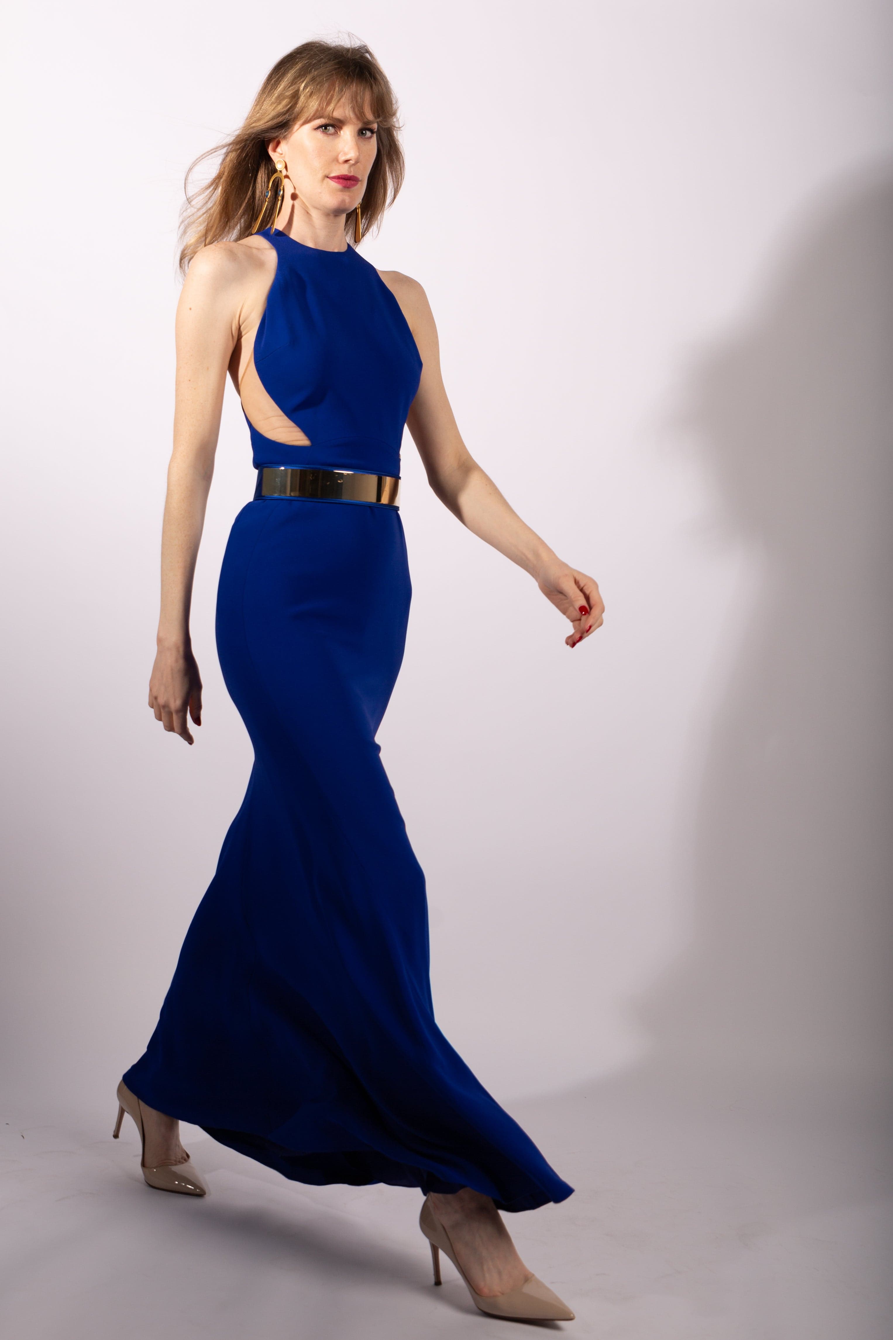 Stella McCartney Royal Blue Belted Saskia Gown 2015, FR38 - Thumbnail 4