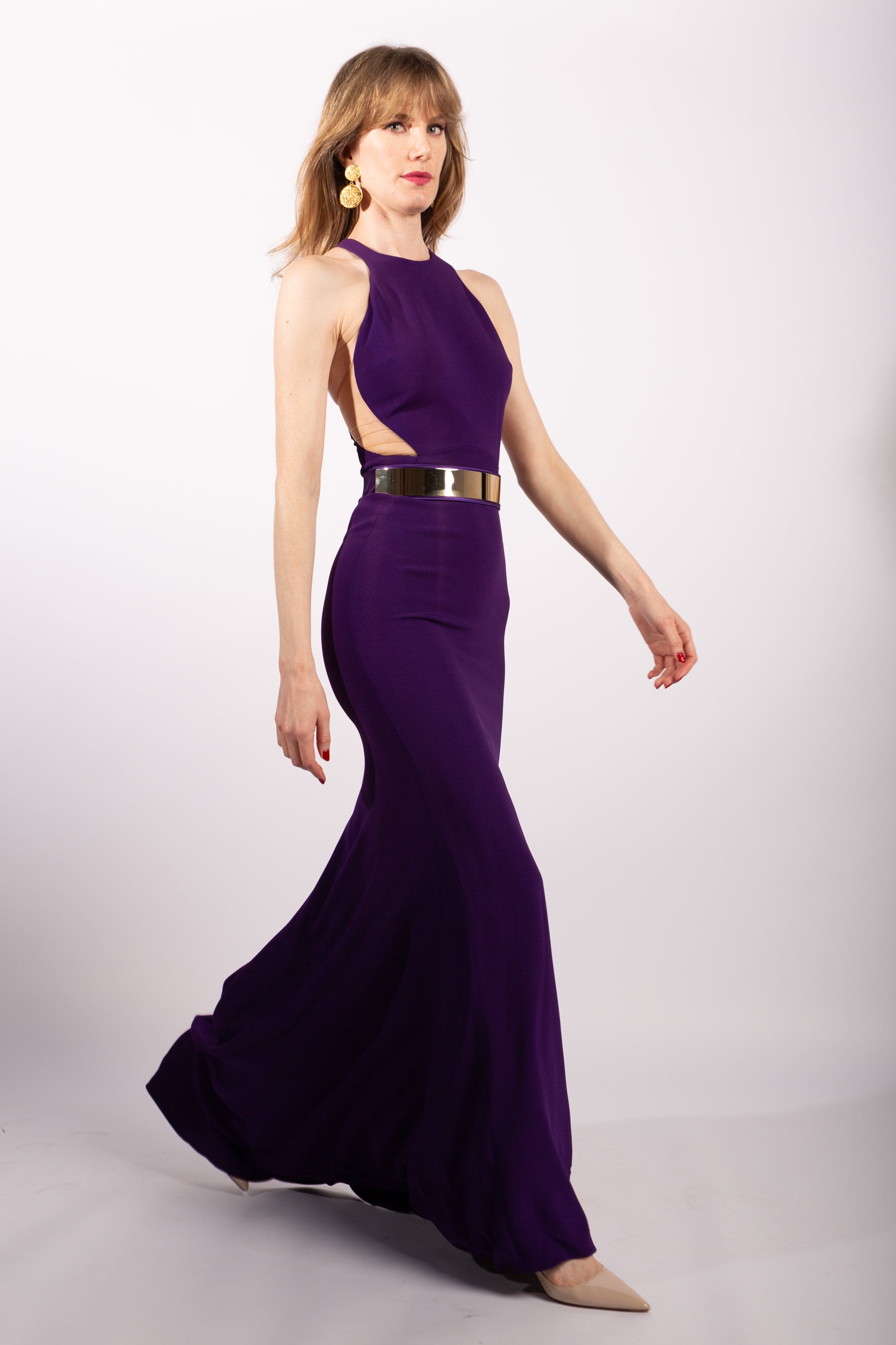 Stella McCartney Purple Belted Saskia Gown, FR36 - Thumbnail 2