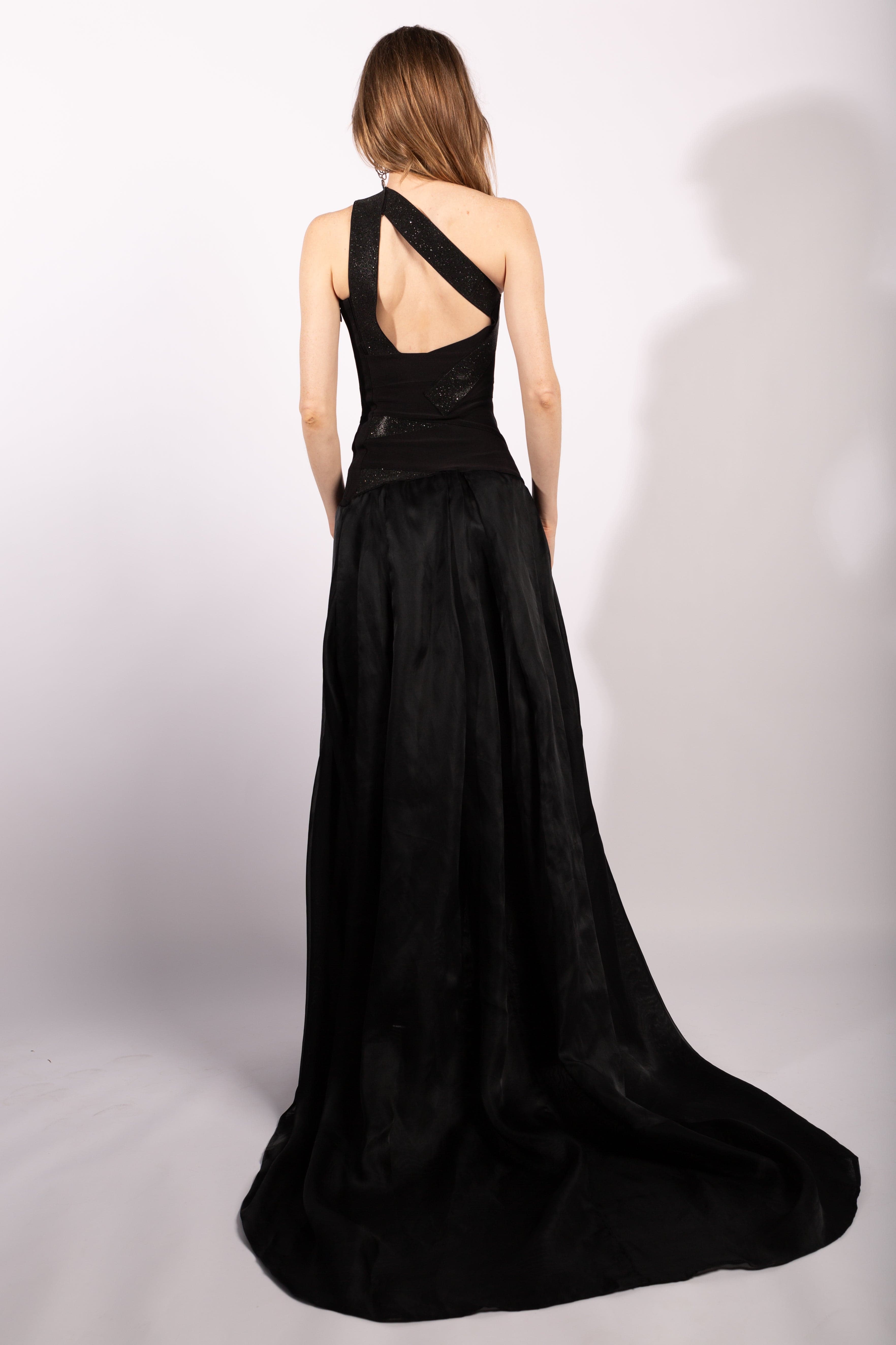 Herve Leger Black Bandage Gown with Floral Detail, Size XS - Thumbnail 4