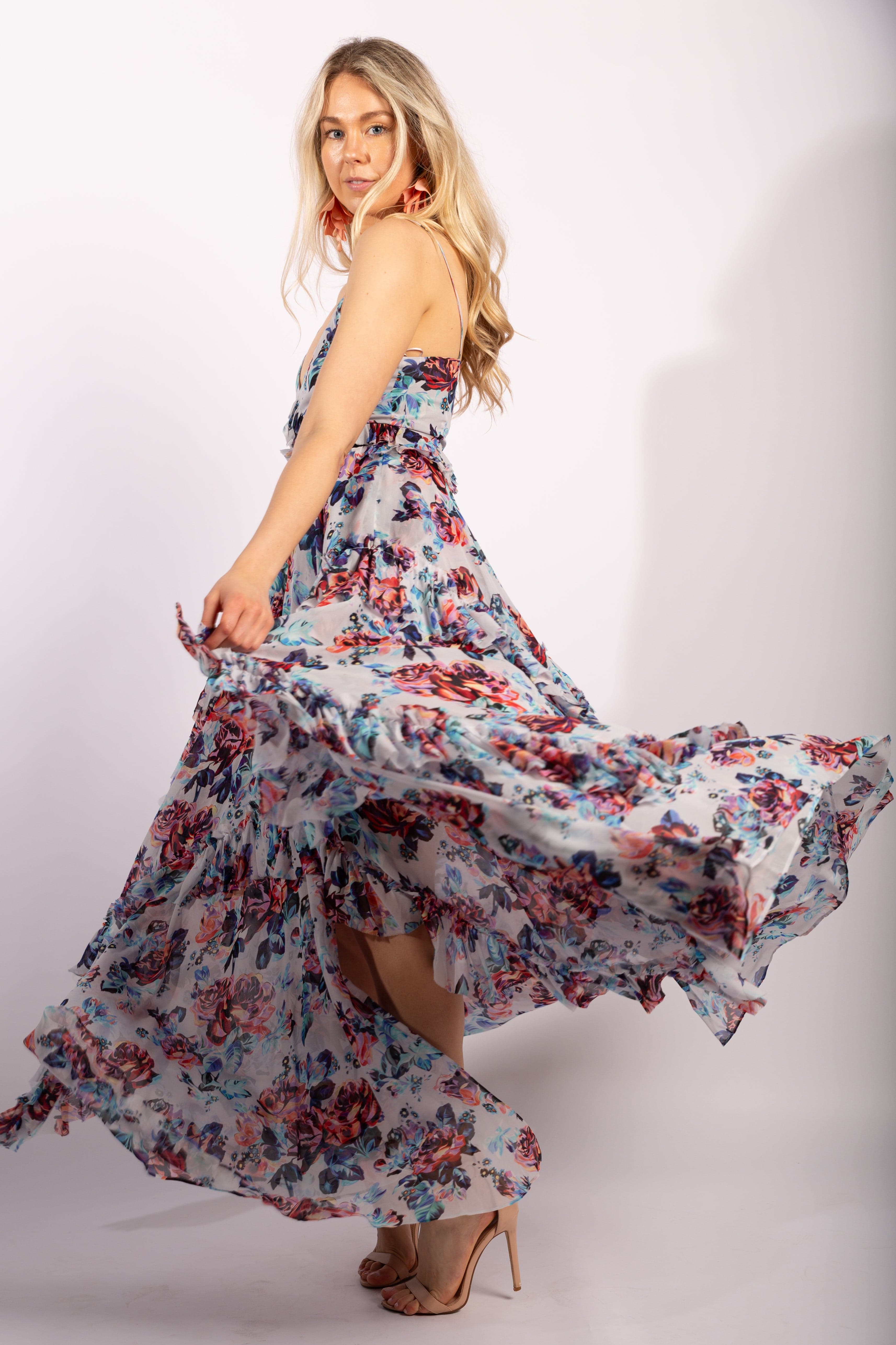 Mary Katrantzou Floral Chiffon Maxi Gown 2016, US 6 - Thumbnail 2