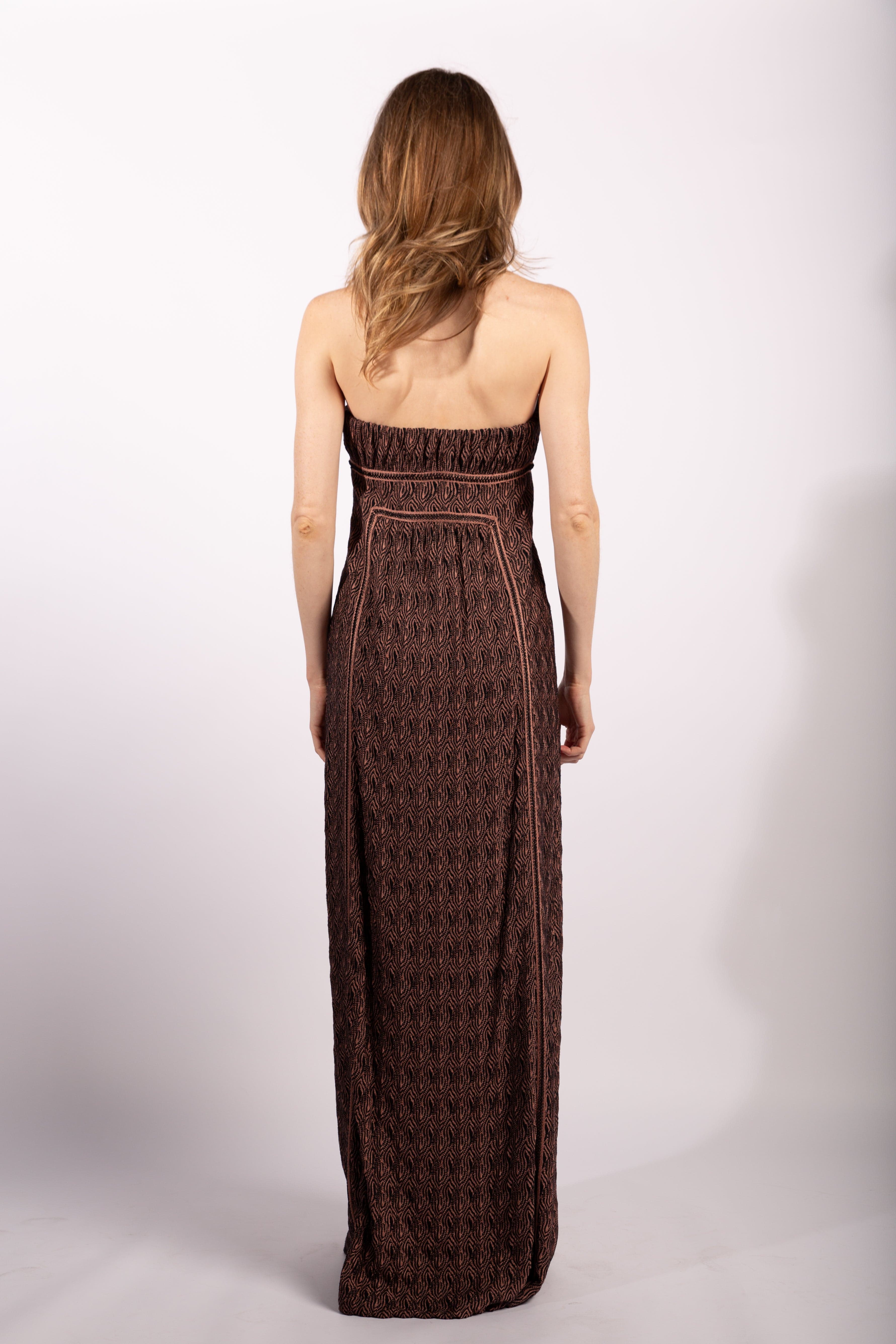 Vintage Orange Label Missoni Strapless Pointelle Knit Gown, Size IT42 - Thumbnail 3