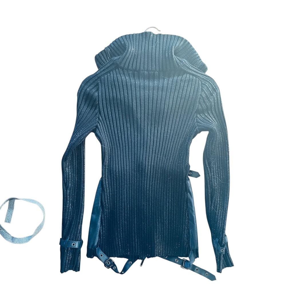 Christian Dior 2003 Galliano sweater jacket black bondage - Thumbnail 5