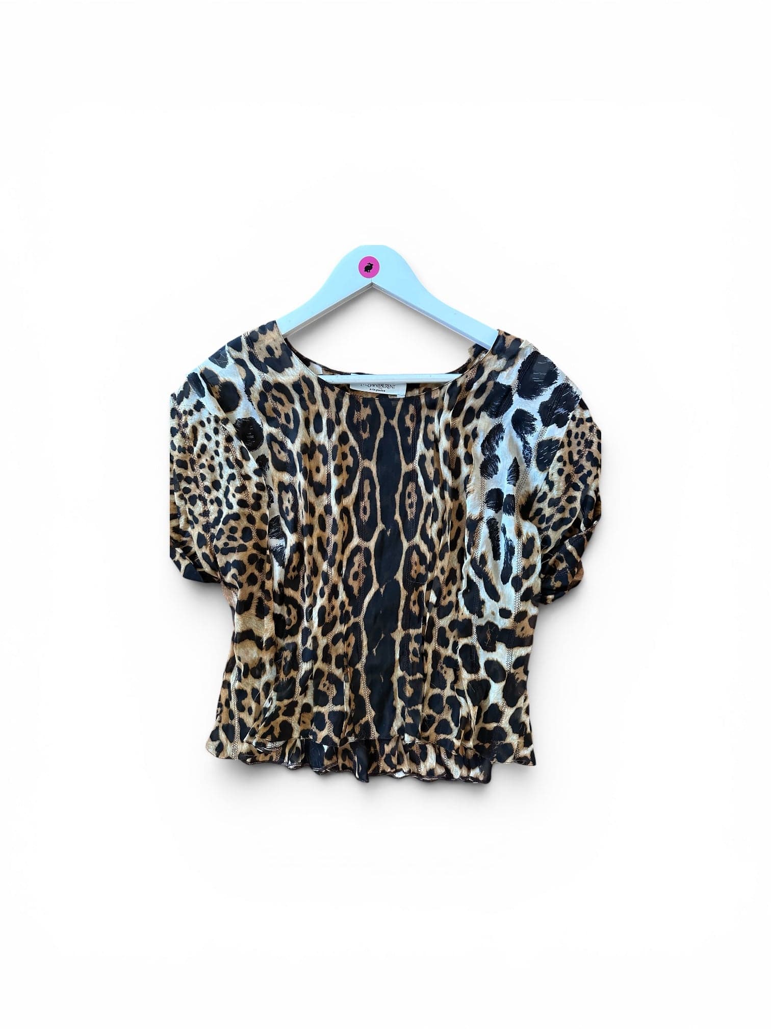 Archival SS 2002 Tom Ford for Yves Saint Laurent Rive Gauche Leopard silk chiffon set F 42 - Thumbnail 11