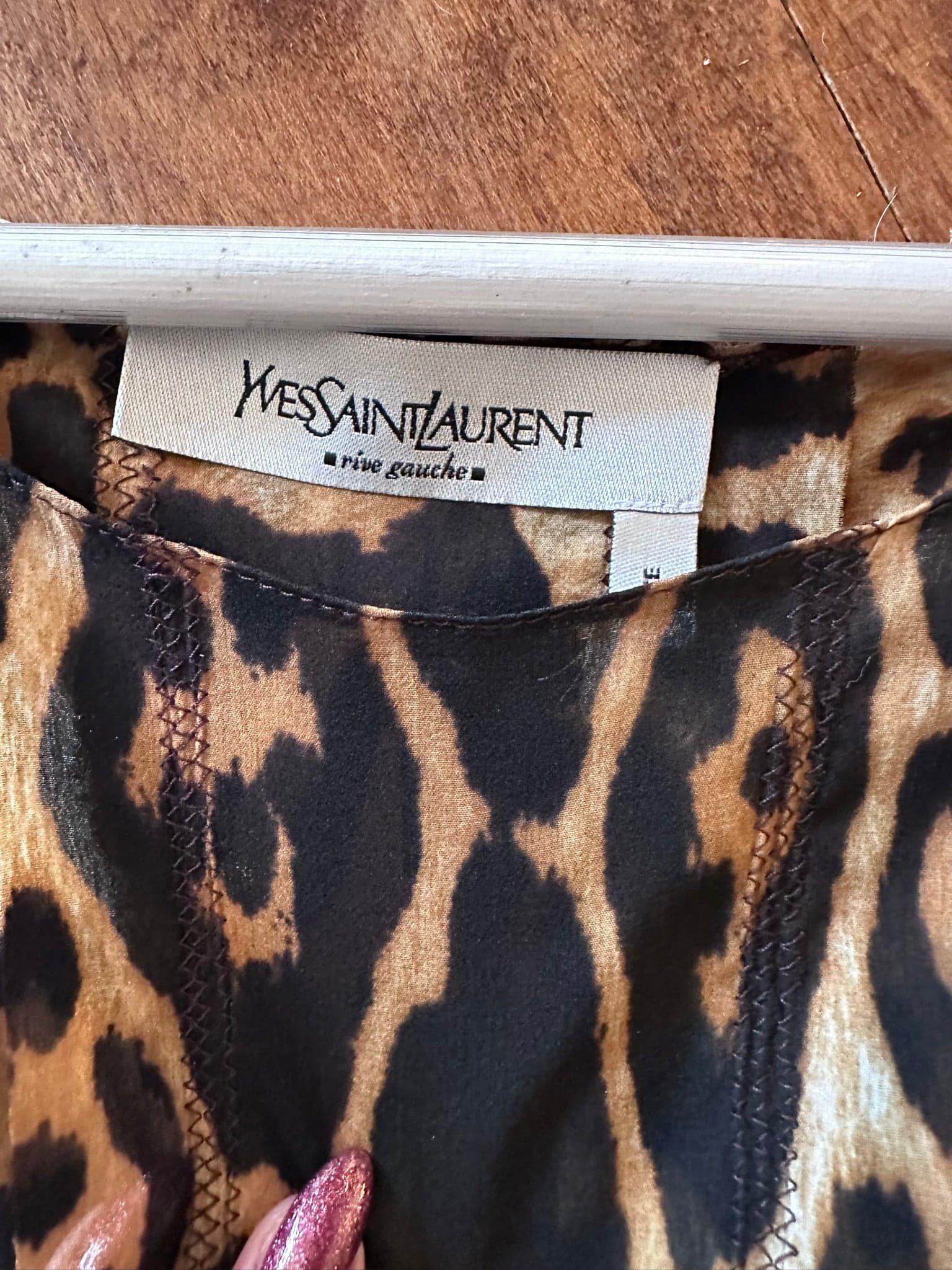 Archival SS 2002 Tom Ford for Yves Saint Laurent Rive Gauche Leopard silk chiffon set F 42 - Thumbnail 4