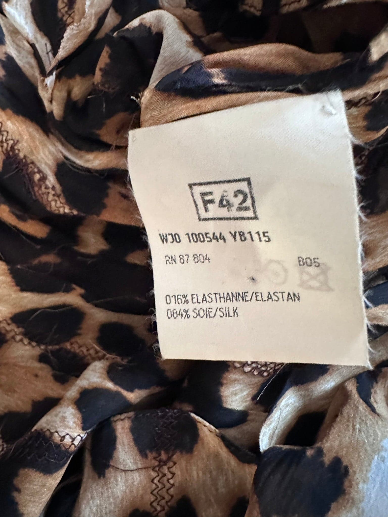 Archival SS 2002 Tom Ford for Yves Saint Laurent Rive Gauche Leopard silk chiffon set F 42 - Thumbnail 6