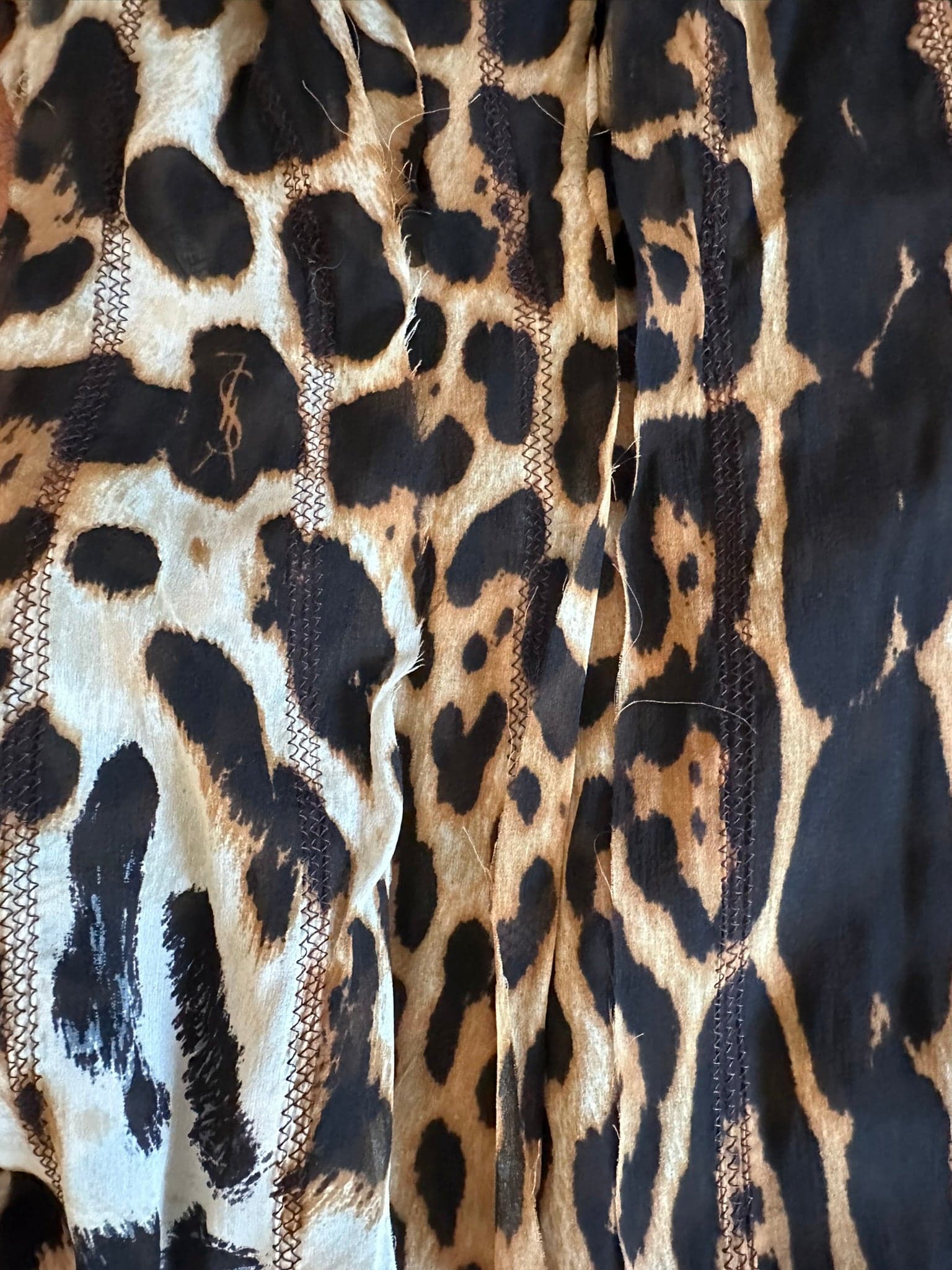 Archival SS 2002 Tom Ford for Yves Saint Laurent Rive Gauche Leopard silk chiffon set F 42 - Thumbnail 5