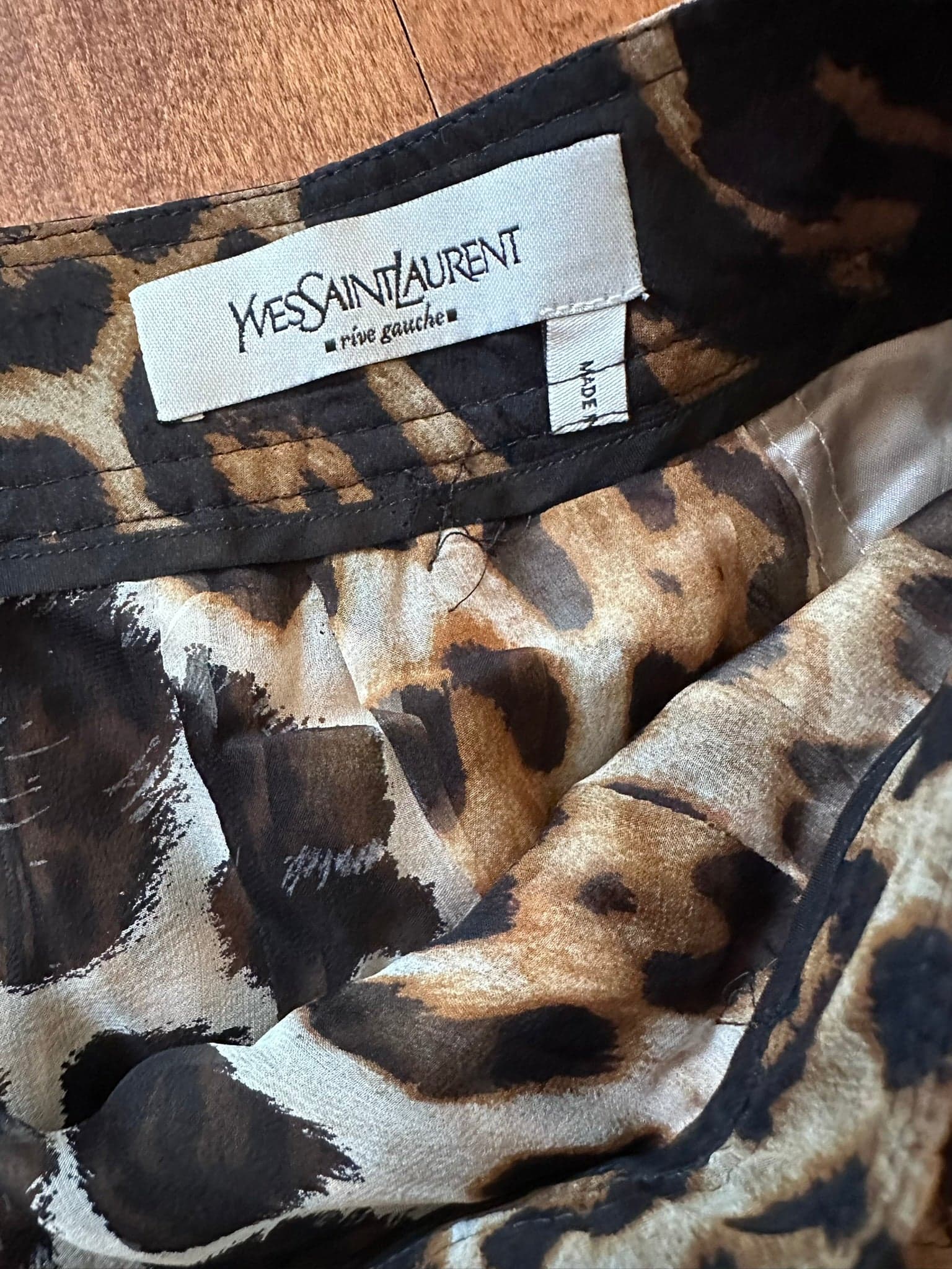 Archival SS 2002 Tom Ford for Yves Saint Laurent Rive Gauche Leopard silk chiffon set F 42 - Thumbnail 2