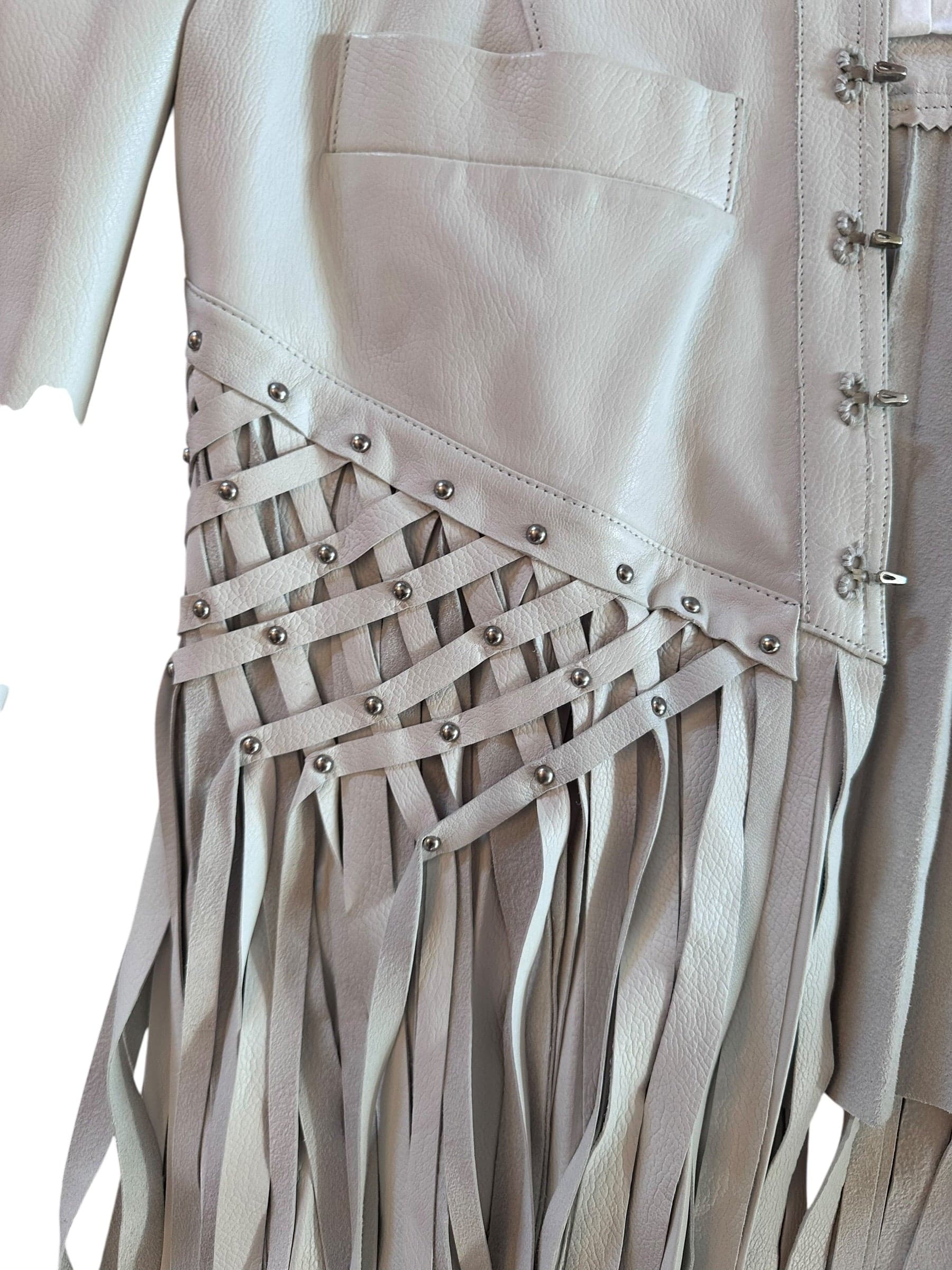 Chloe Phoebe Philo runway 2003 leather fringe jacket F 38 - Thumbnail 3