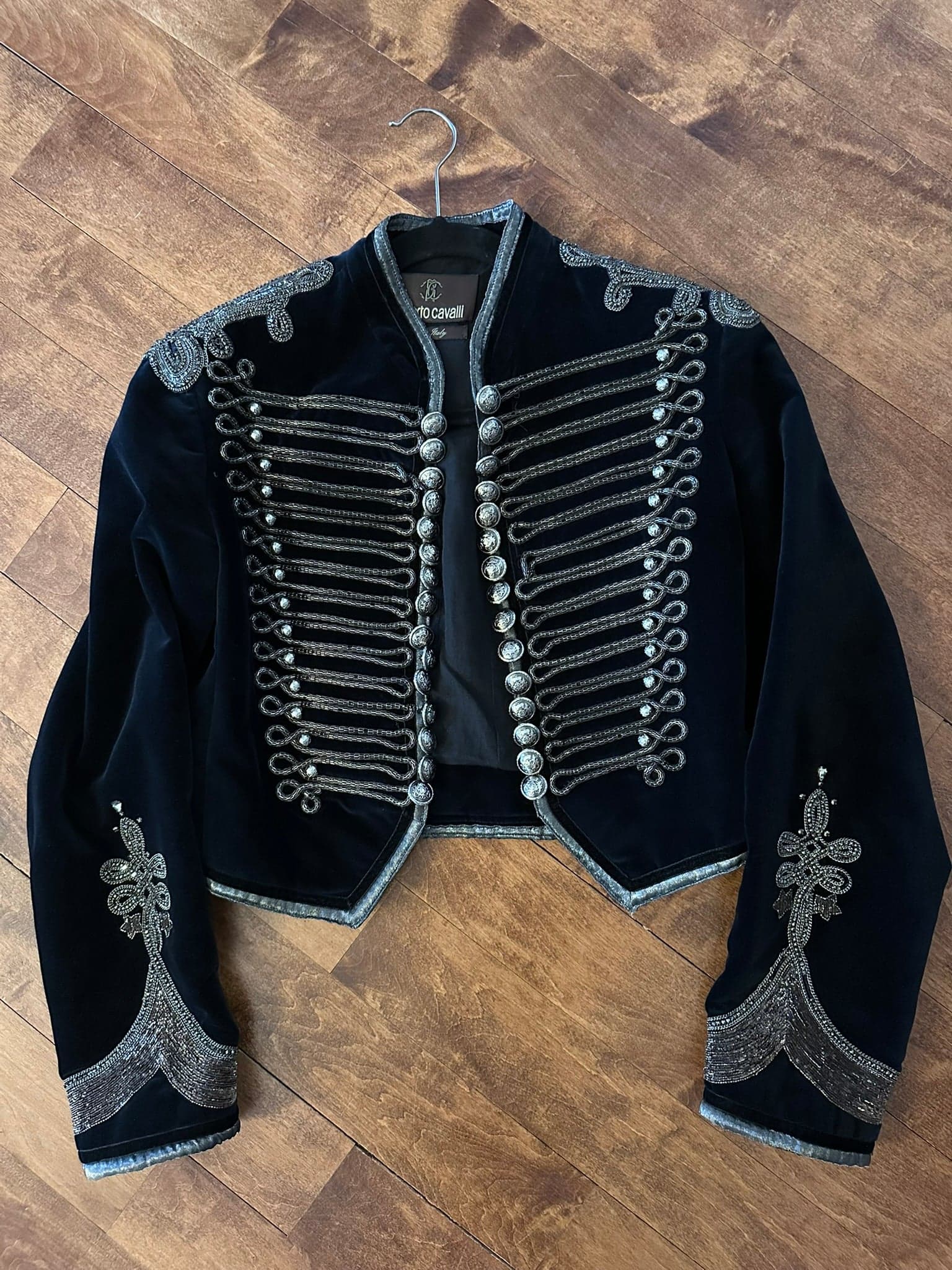 Roberto Cavalli early 2000's black Napoleon military style jacket I40 - Thumbnail 2