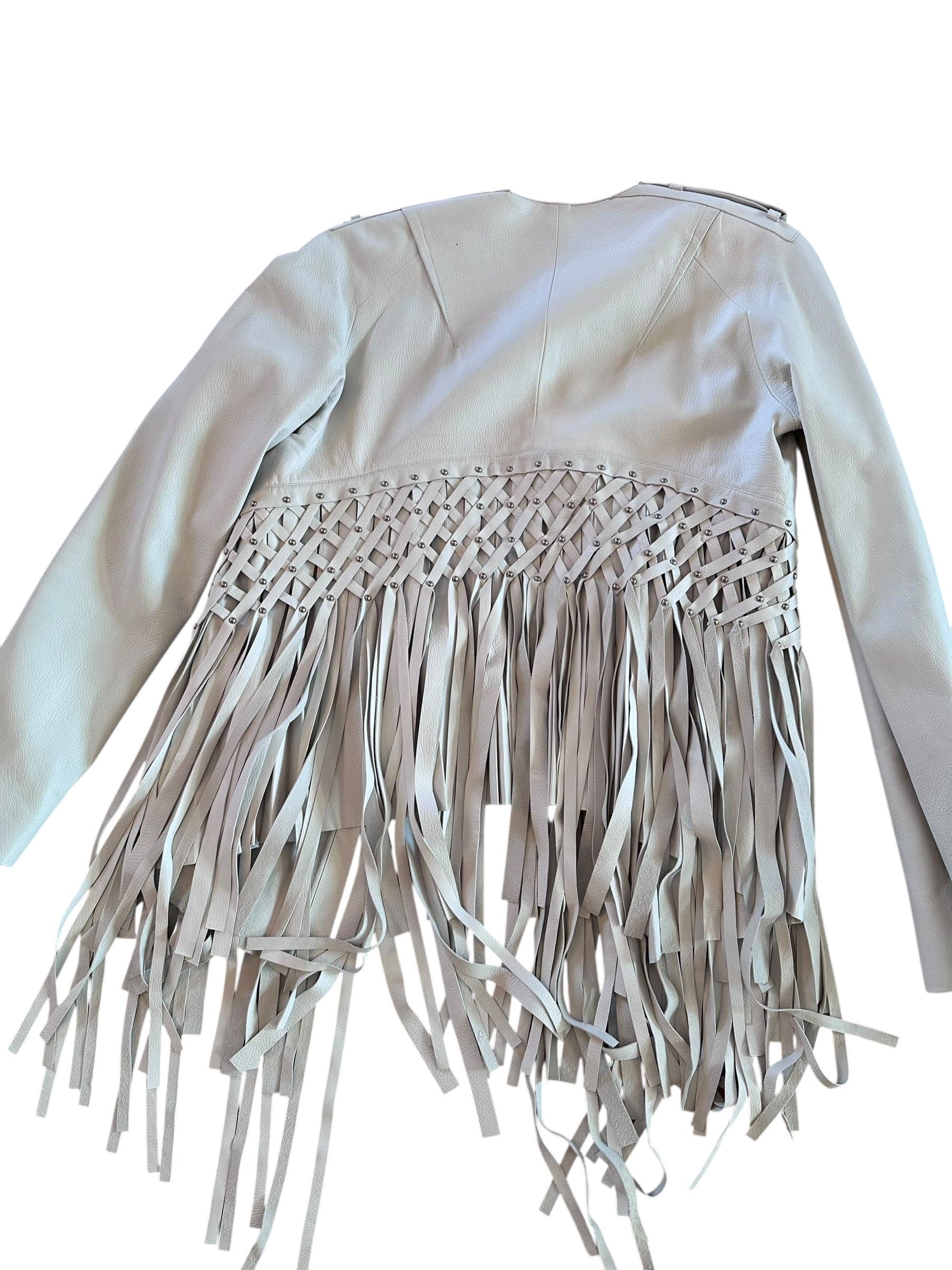 Chloe Phoebe Philo runway 2003 leather fringe jacket F 38 - Thumbnail 4
