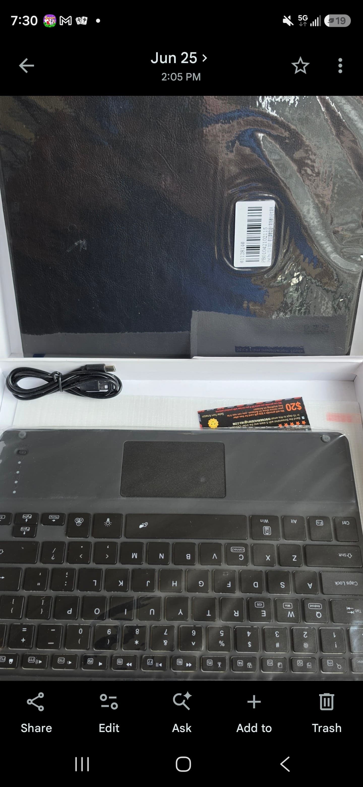 Wireless Keyboard with Touchpad and USB Cable