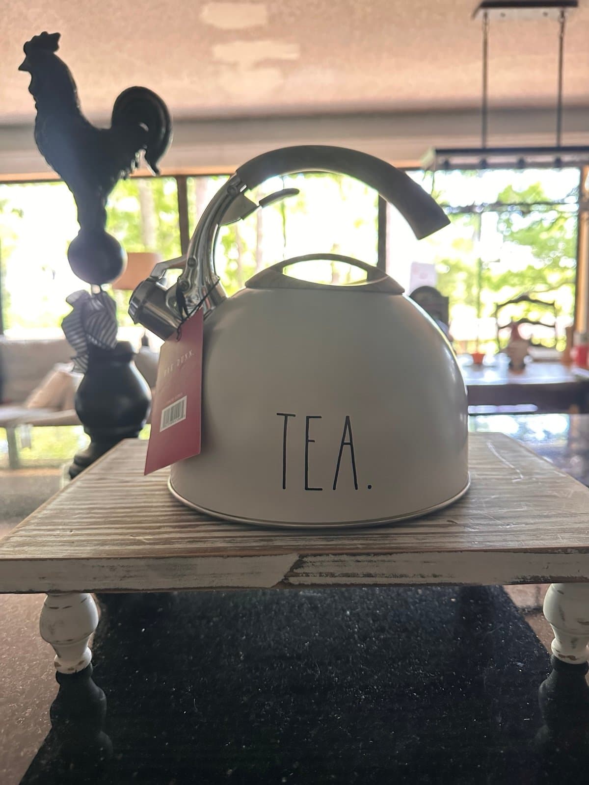 Rae Dunn "TEA." Enamel Stovetop Whistling Tea Kettle - Thumbnail 2