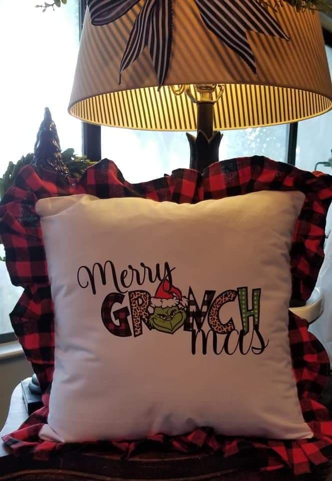 Merry Grinchmas Decorative Pillow