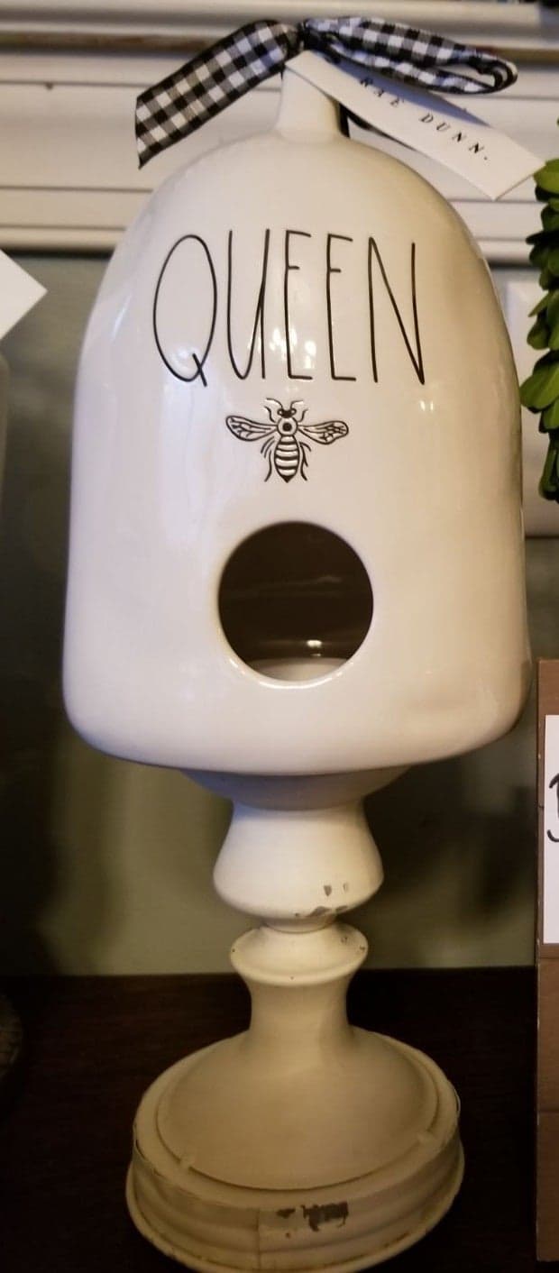 Rae Dunn queen bee birdhouse