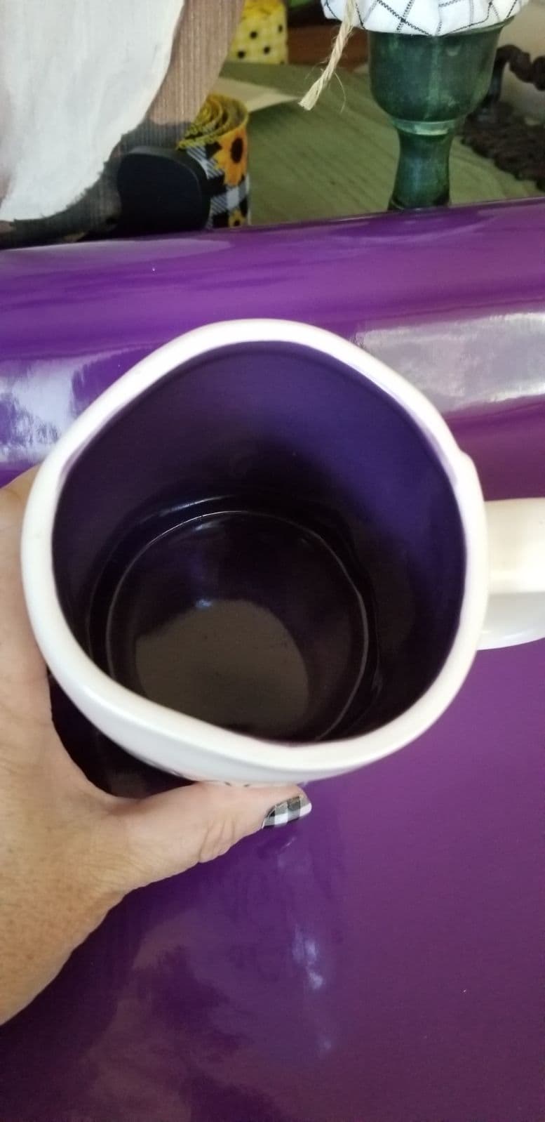 Rae Dunn Magical Mug white with purple - Thumbnail 5