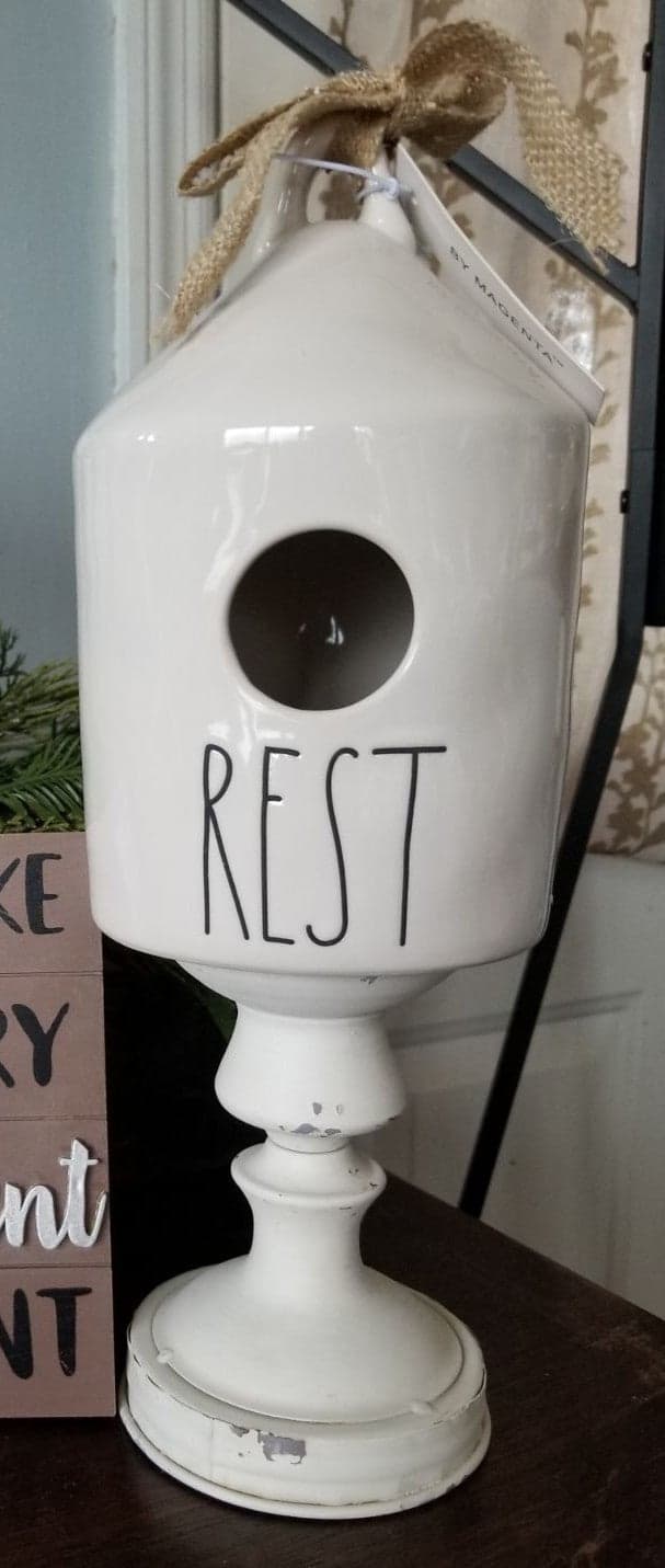 Rae Dunn Rest Double Sided Birdhouse