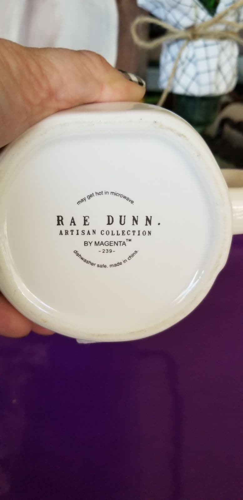 Rae Dunn Magical Mug white with purple - Thumbnail 4
