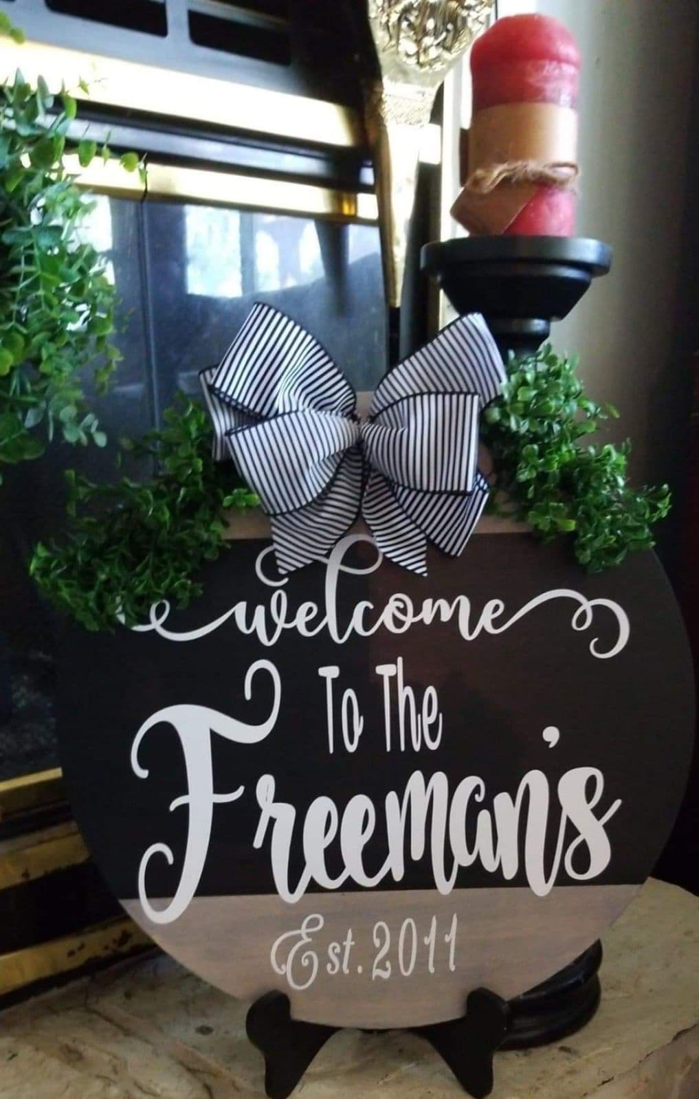 Farmhouse Style Personalized Welcome Sig