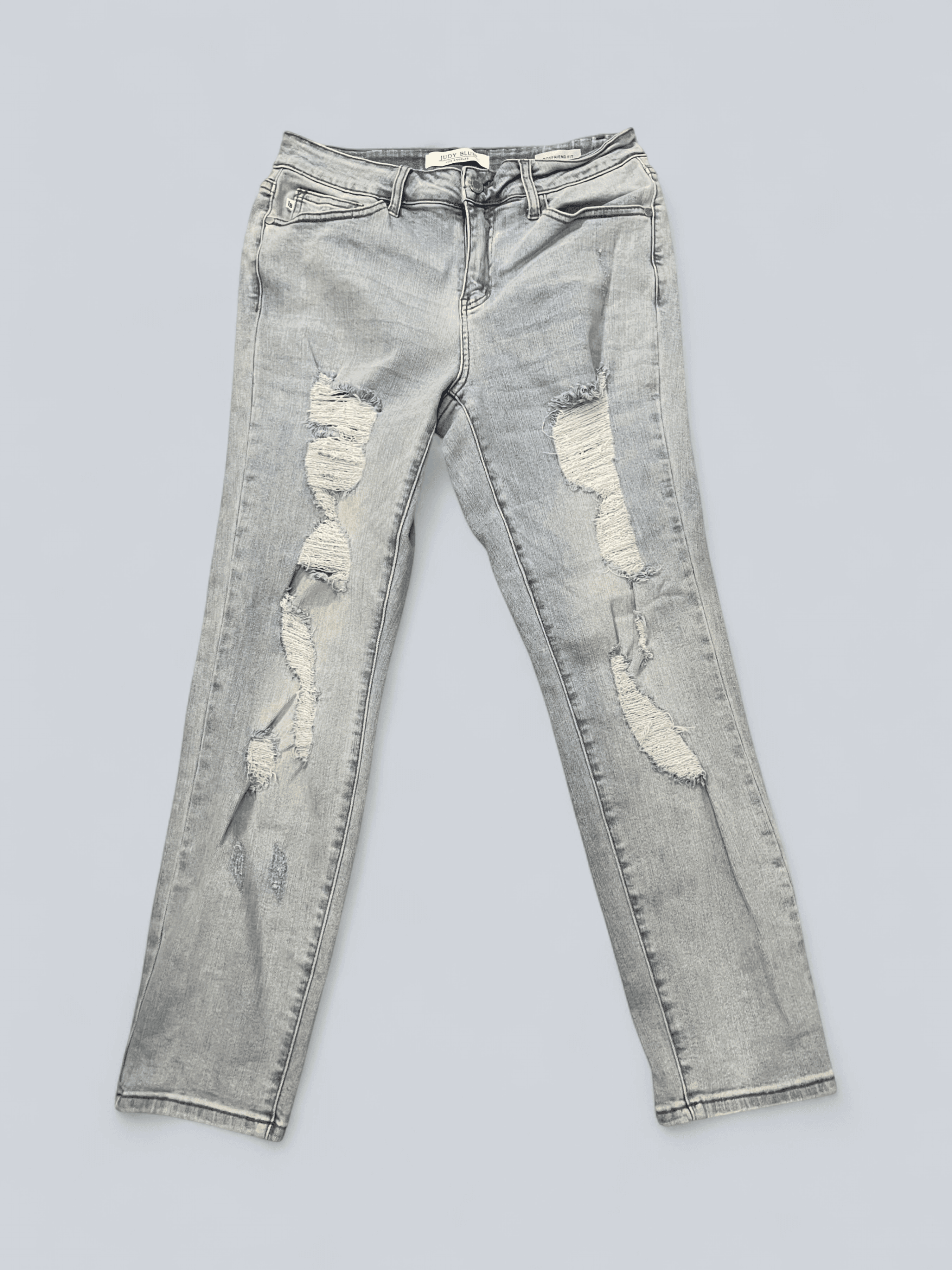 Distressed Light Wash Denim Jeans