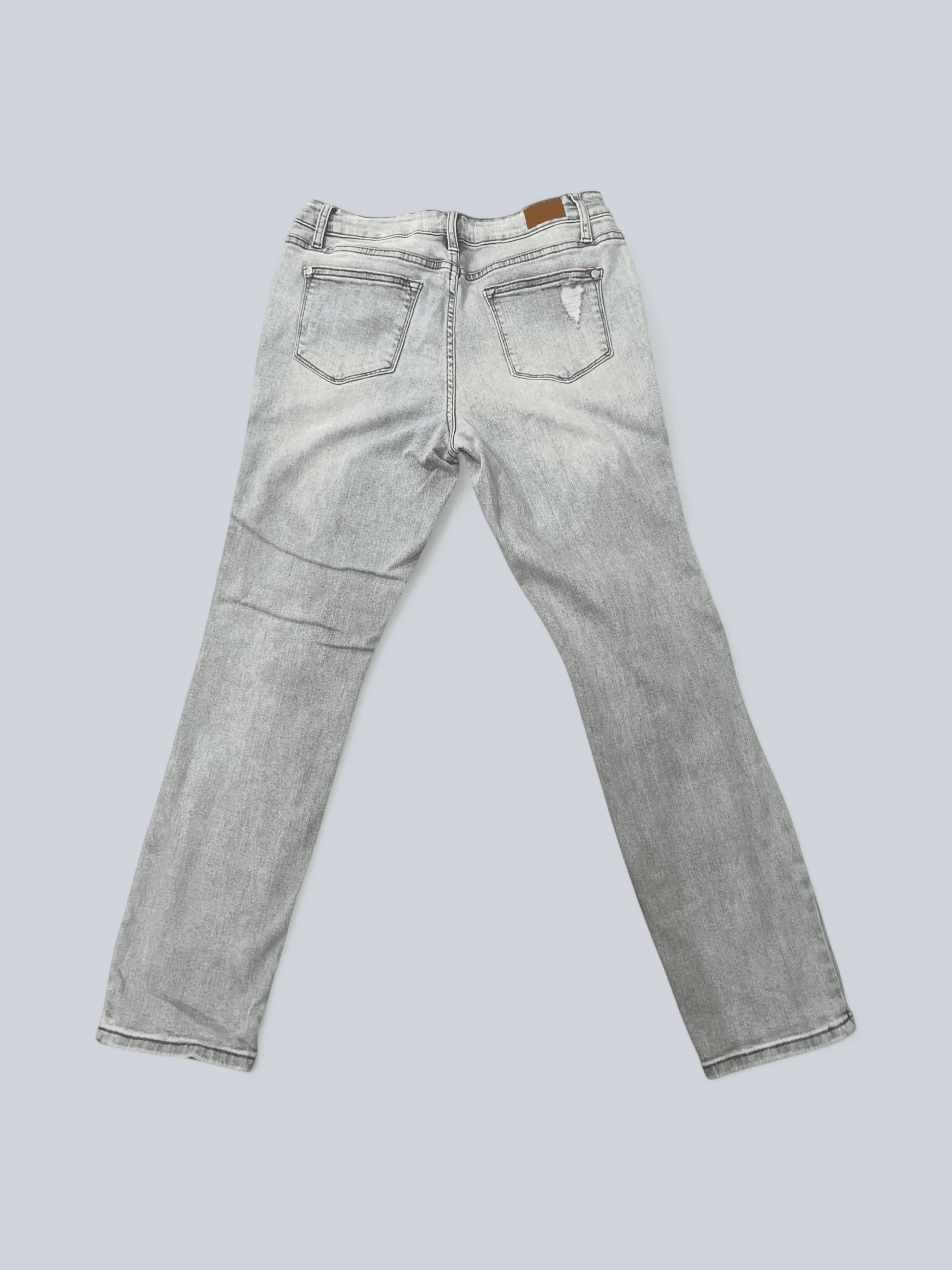 Distressed Light Wash Denim Jeans - Thumbnail 2